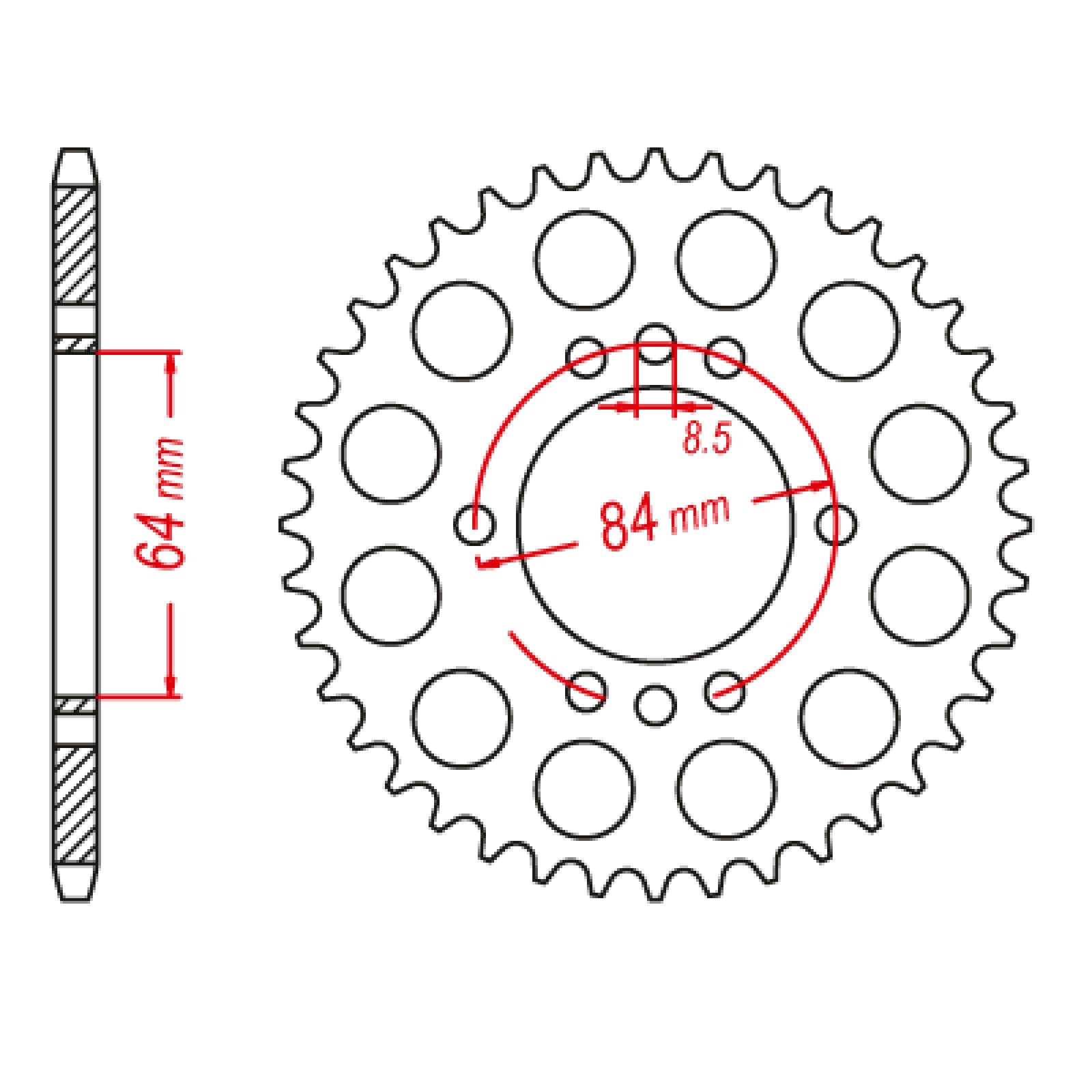 New MTX 809/2 Steel Sprocket - Rear #428 (45T) #SPR05345