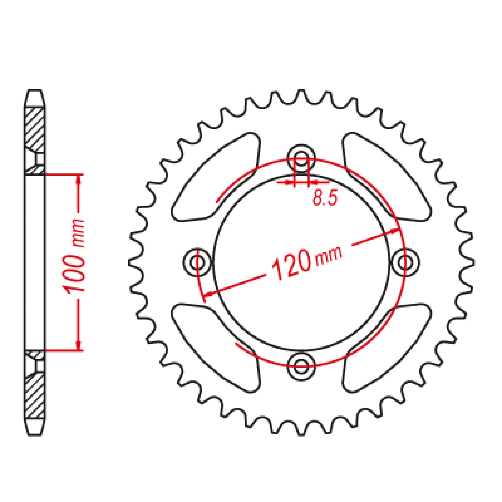 New MTX 798 Steel Sprocket - Rear #420 (420 Conversion) (46T) #SPR06539