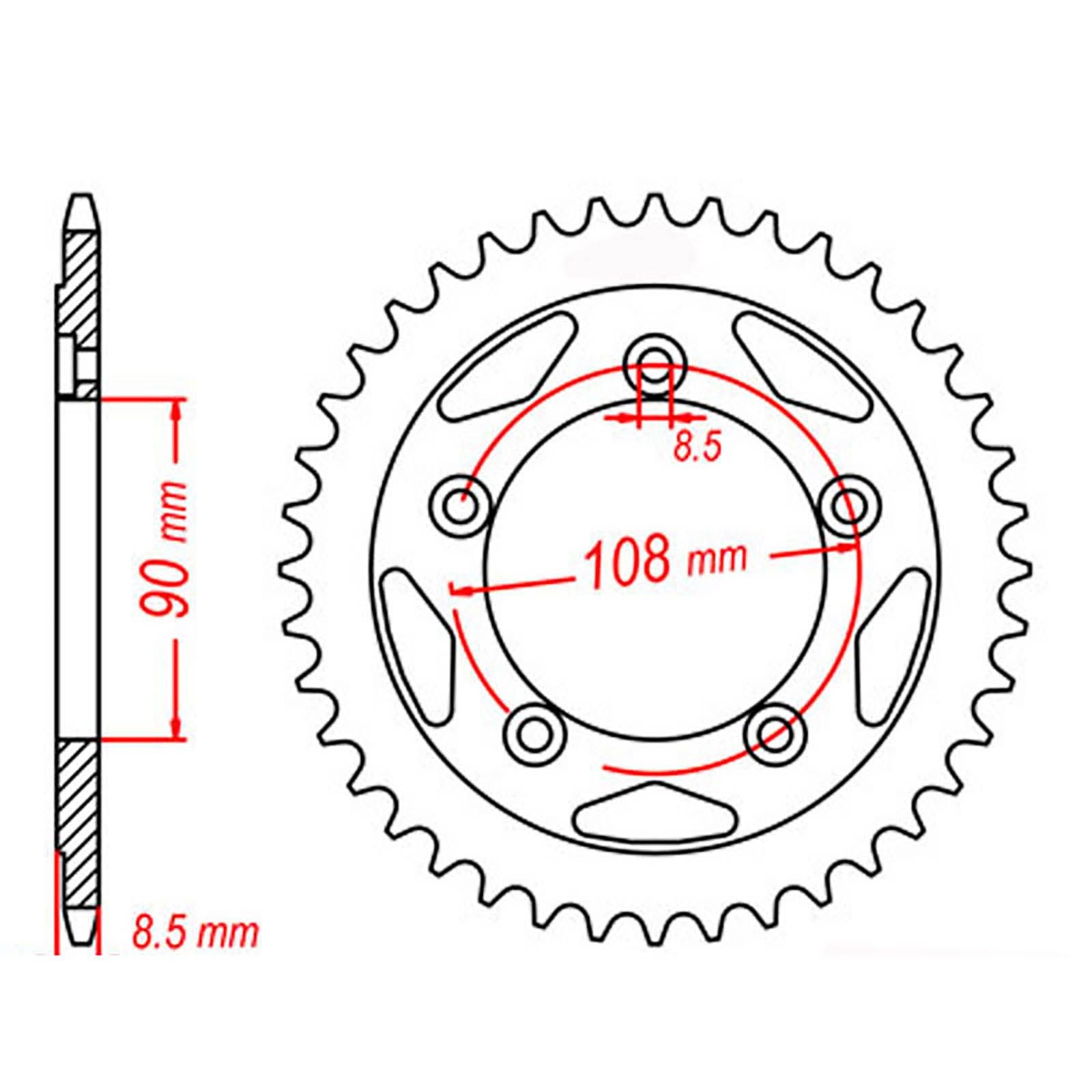 New MTX 491 Steel Sprocket - Rear #520 (38T) #SPR102638