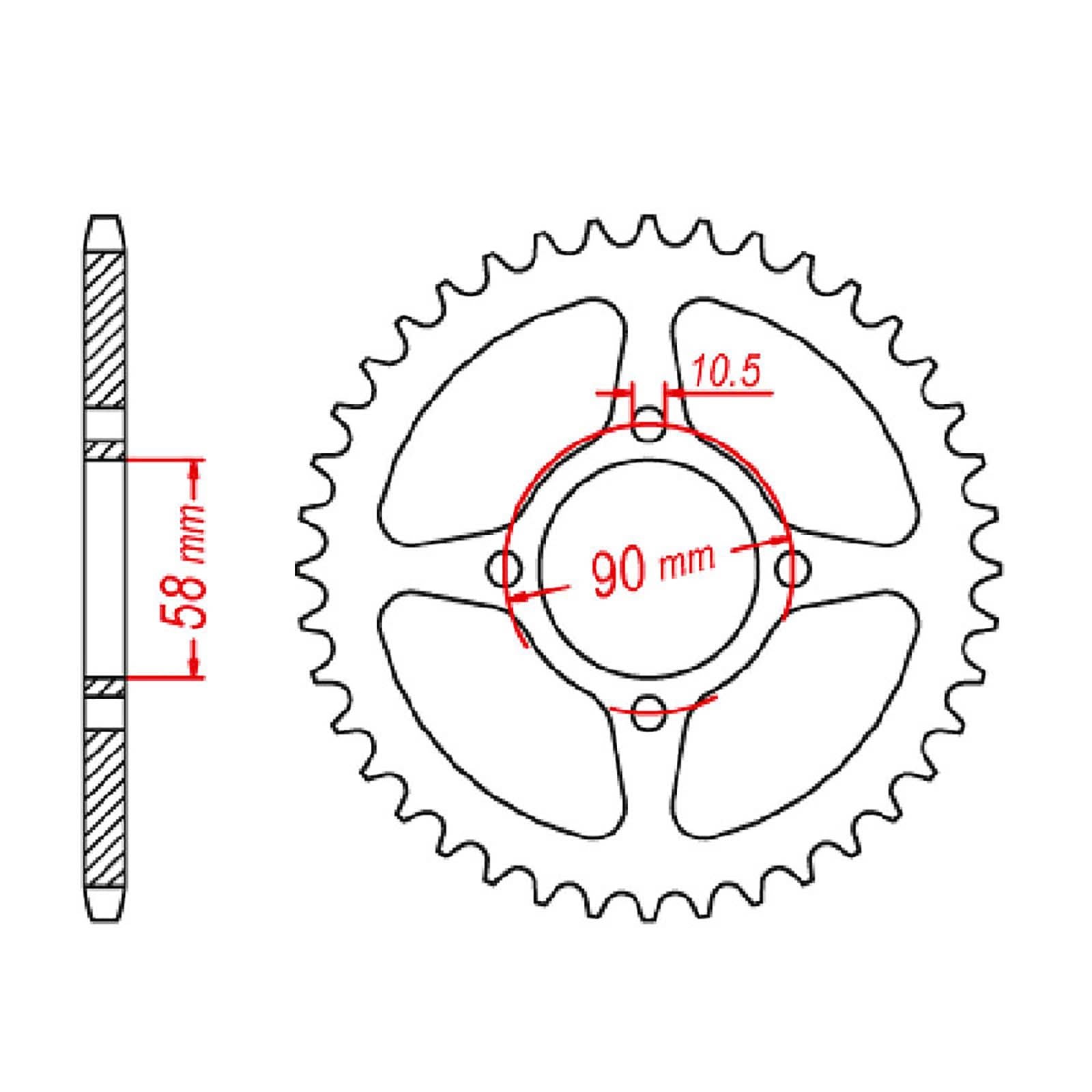 New MTX 1221 Steel Sprocket - Rear #428 (44T) #SPR122144