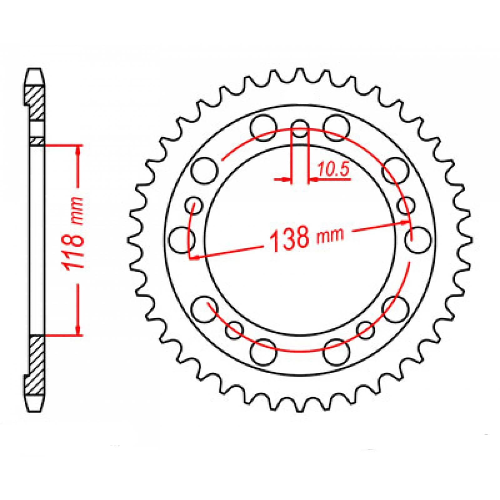 New MTX 1314 Steel Sprocket - Rear #525 (39T) #SPR131439