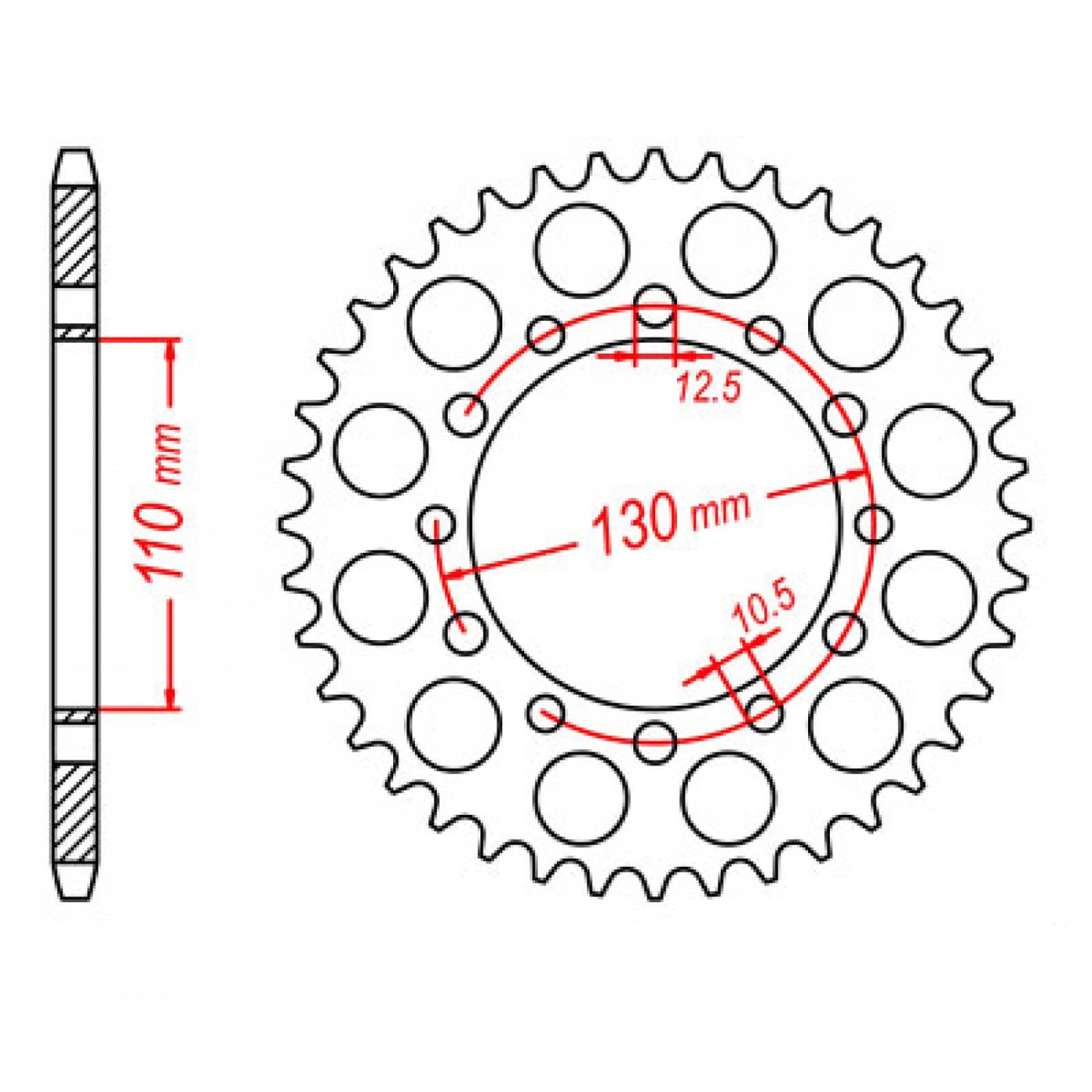 New MTX 1486 Steel Sprocket - Rear #520 (44T) #SPR148644