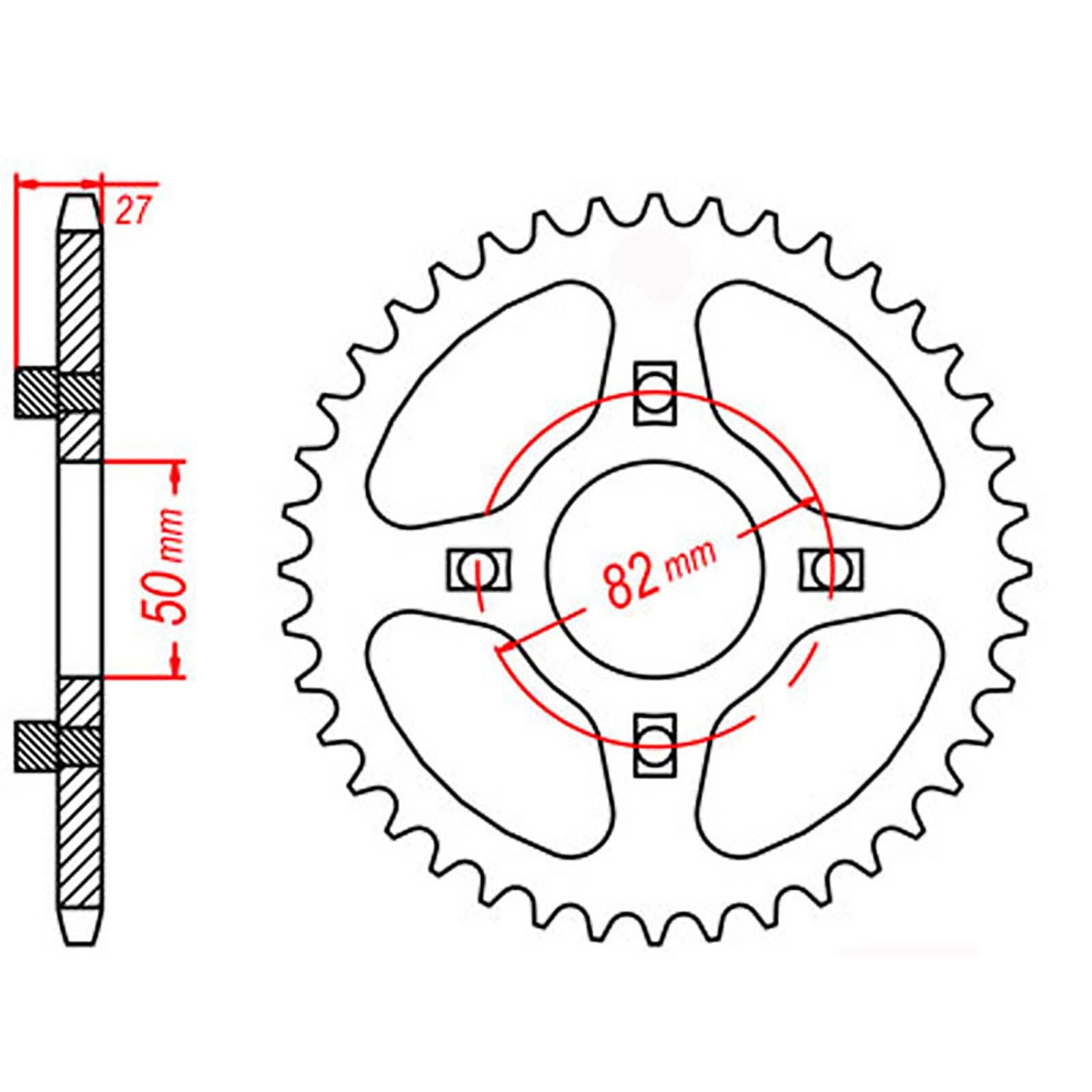 New MTX 256 Steel Sprocket - Rear #420 (46T) #SPR15346