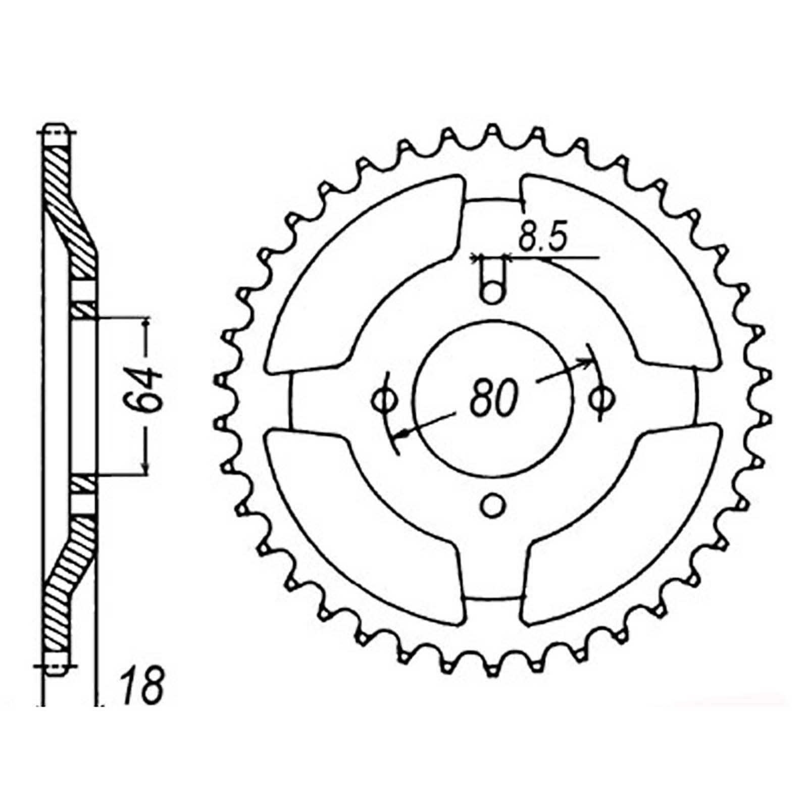 New MTX 1925 Steel Sprocket - Rear #428 (51T) #SPR192551