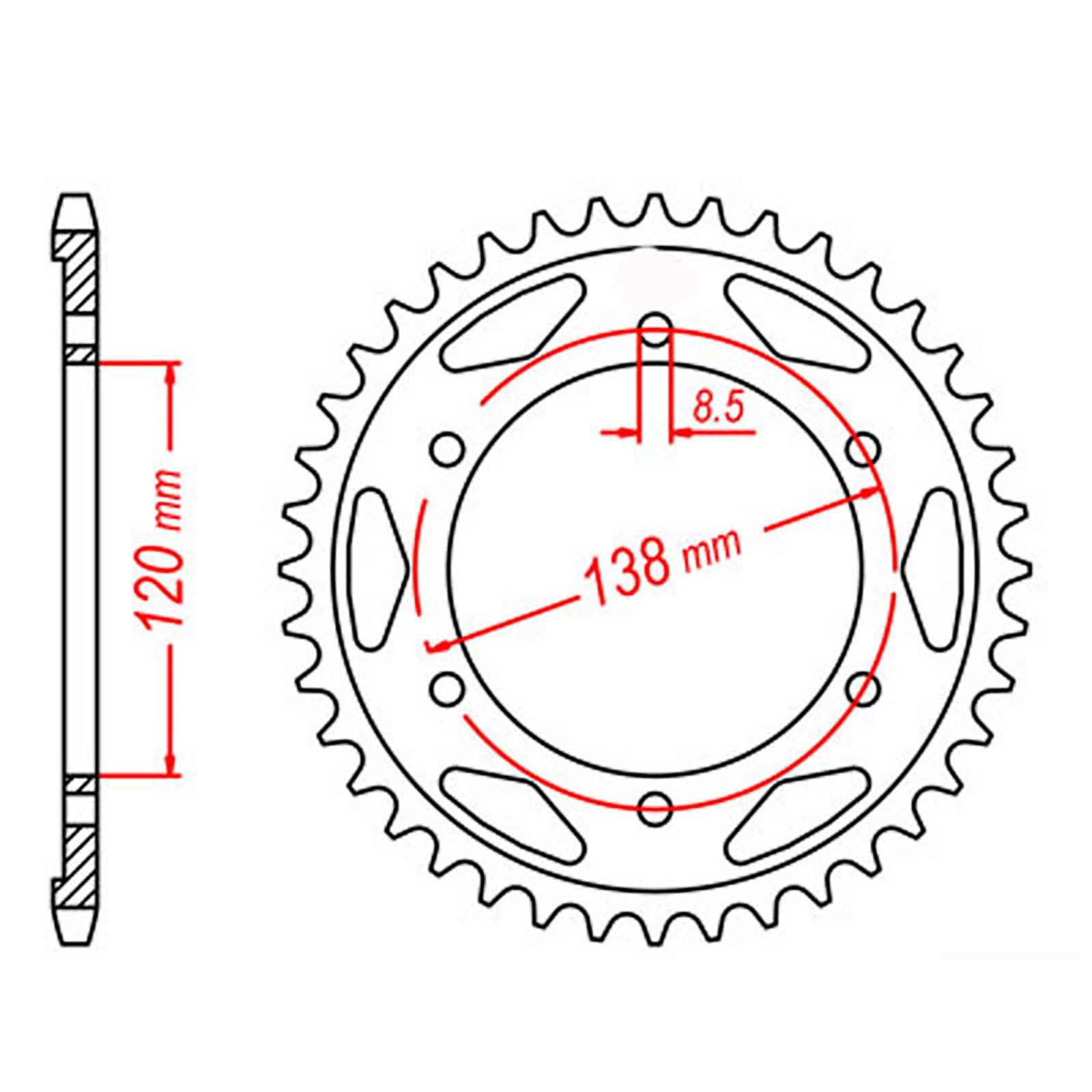 New MTX 312 Steel Sprocket - Rear #525 (38T) #SPR25338