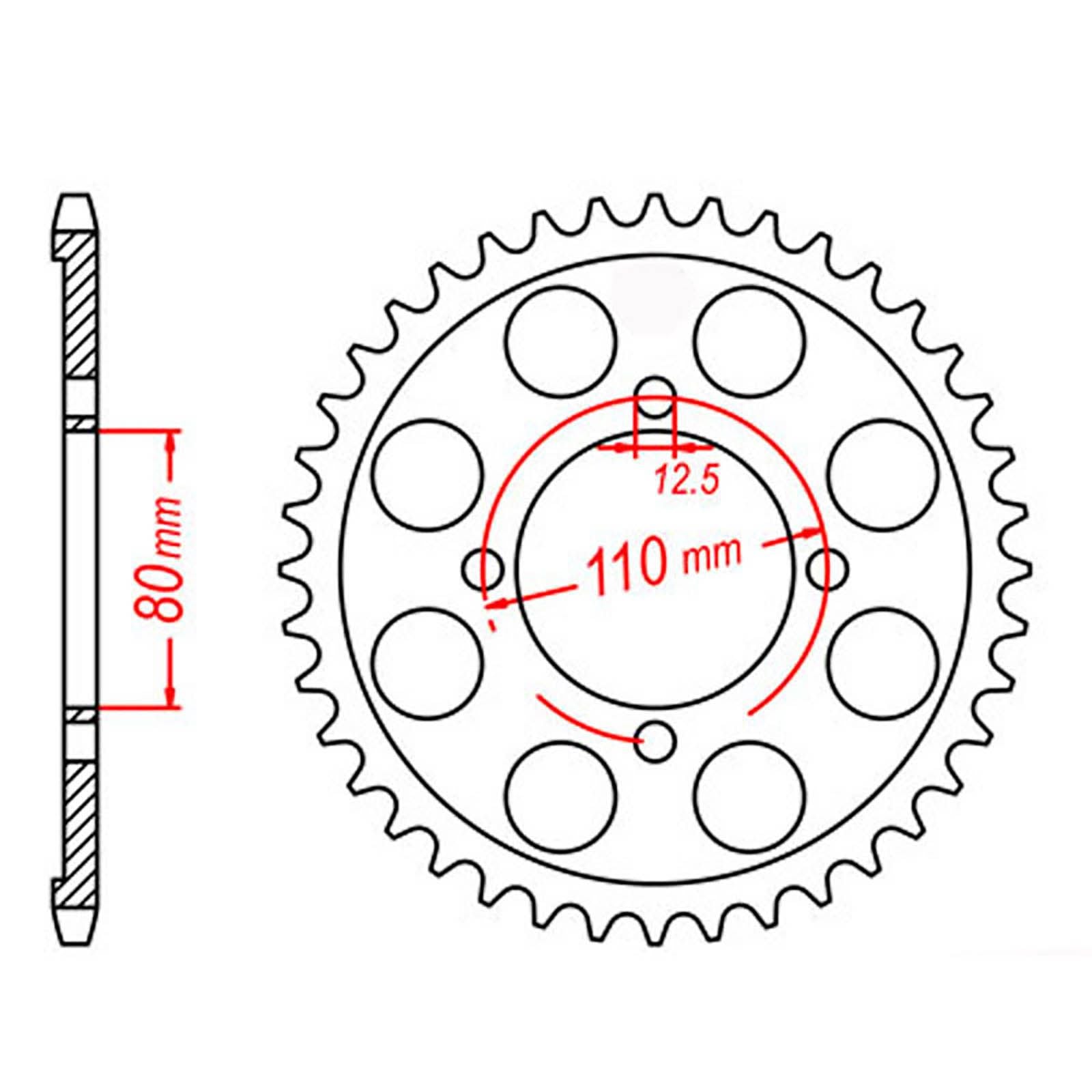 New MTX 284 Steel Sprocket - Rear #530 (45T) #SPR28445