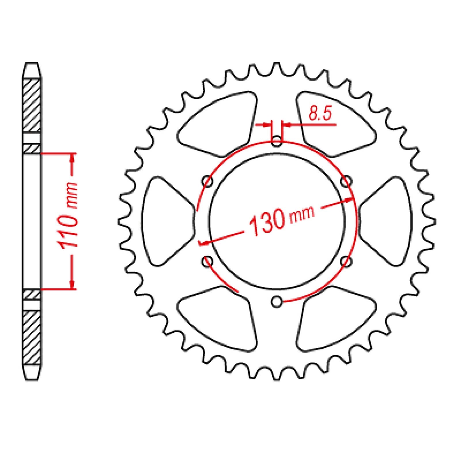 New MTX 1977 Steel Sprocket - Rear #520 (48T) #SPR32948