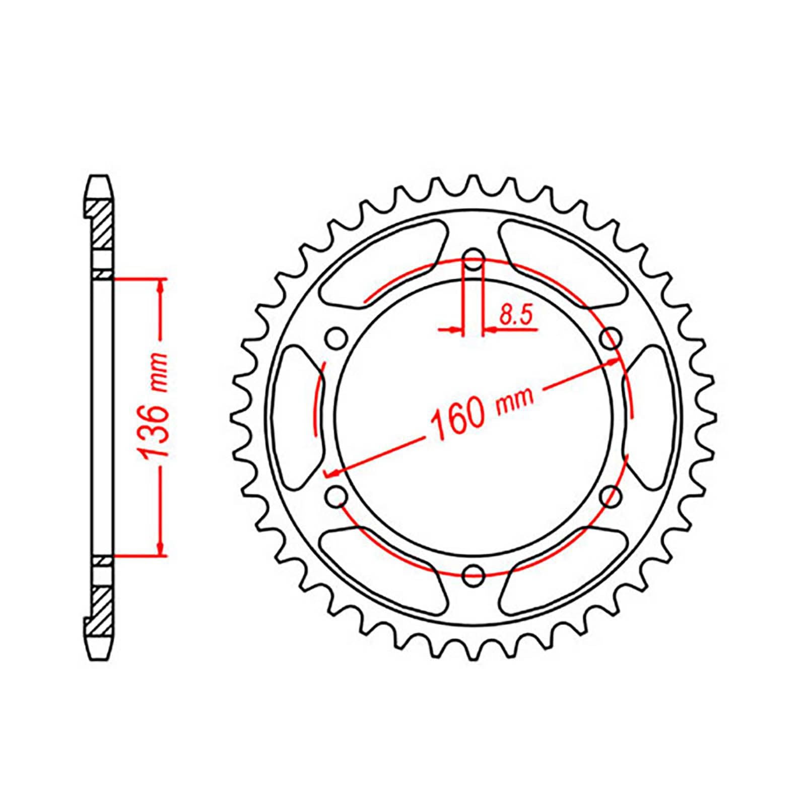 New MTX 005 Steel Sprocket - Rear #520 (45T) #SPR355245