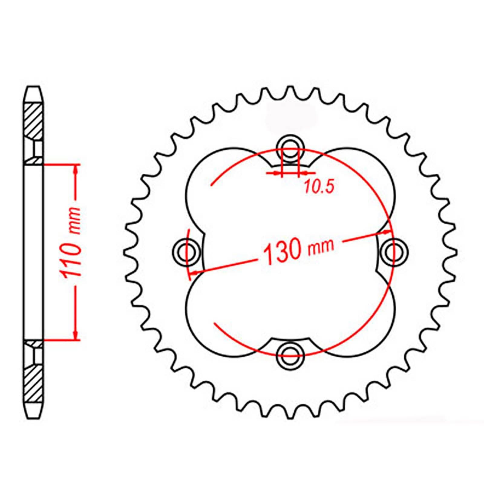 New MTX 1350 Steel Sprocket - Rear #520 (39T) #SPR430339