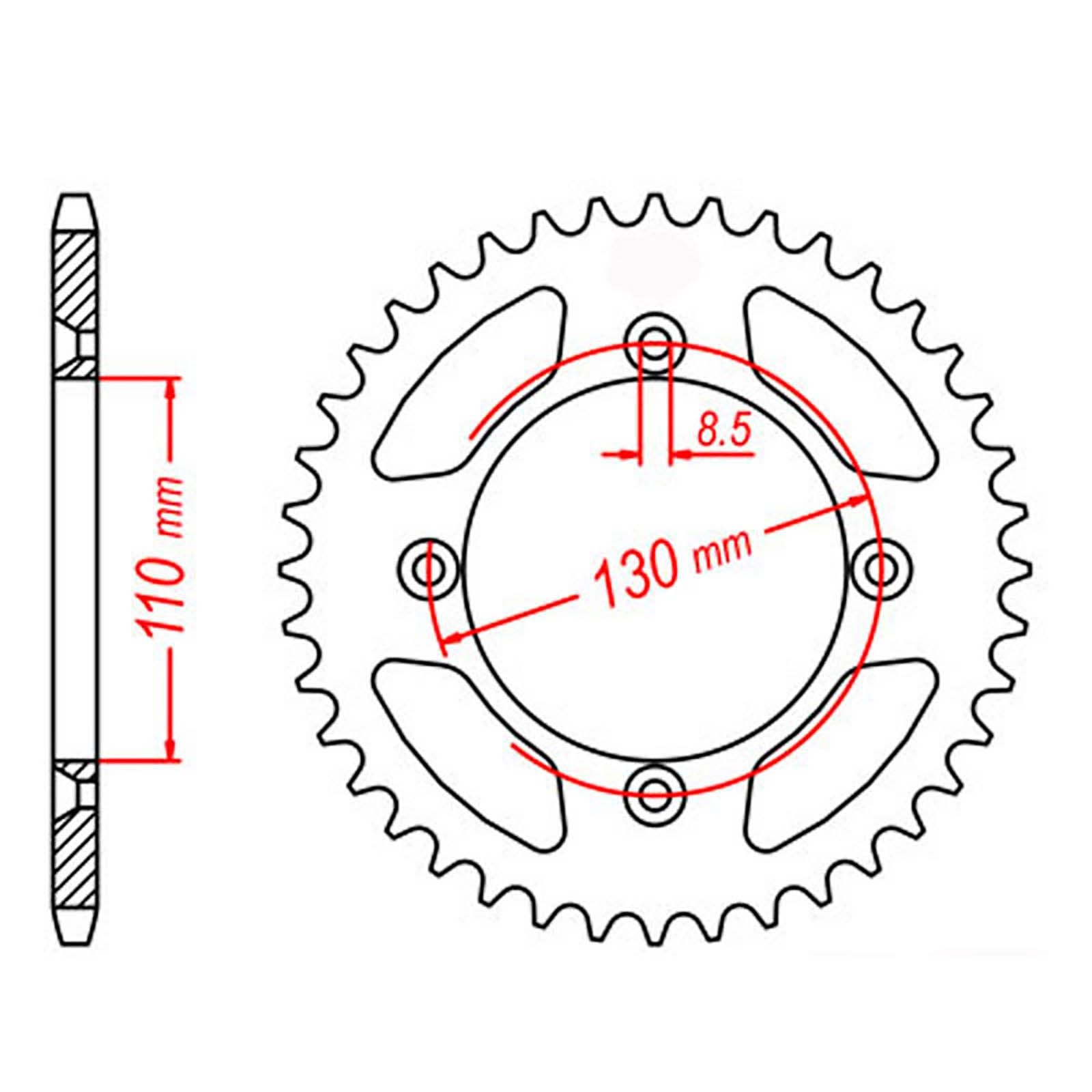 New MTX 215 Steel Sprocket - Rear #420 (45T) #SPR430645