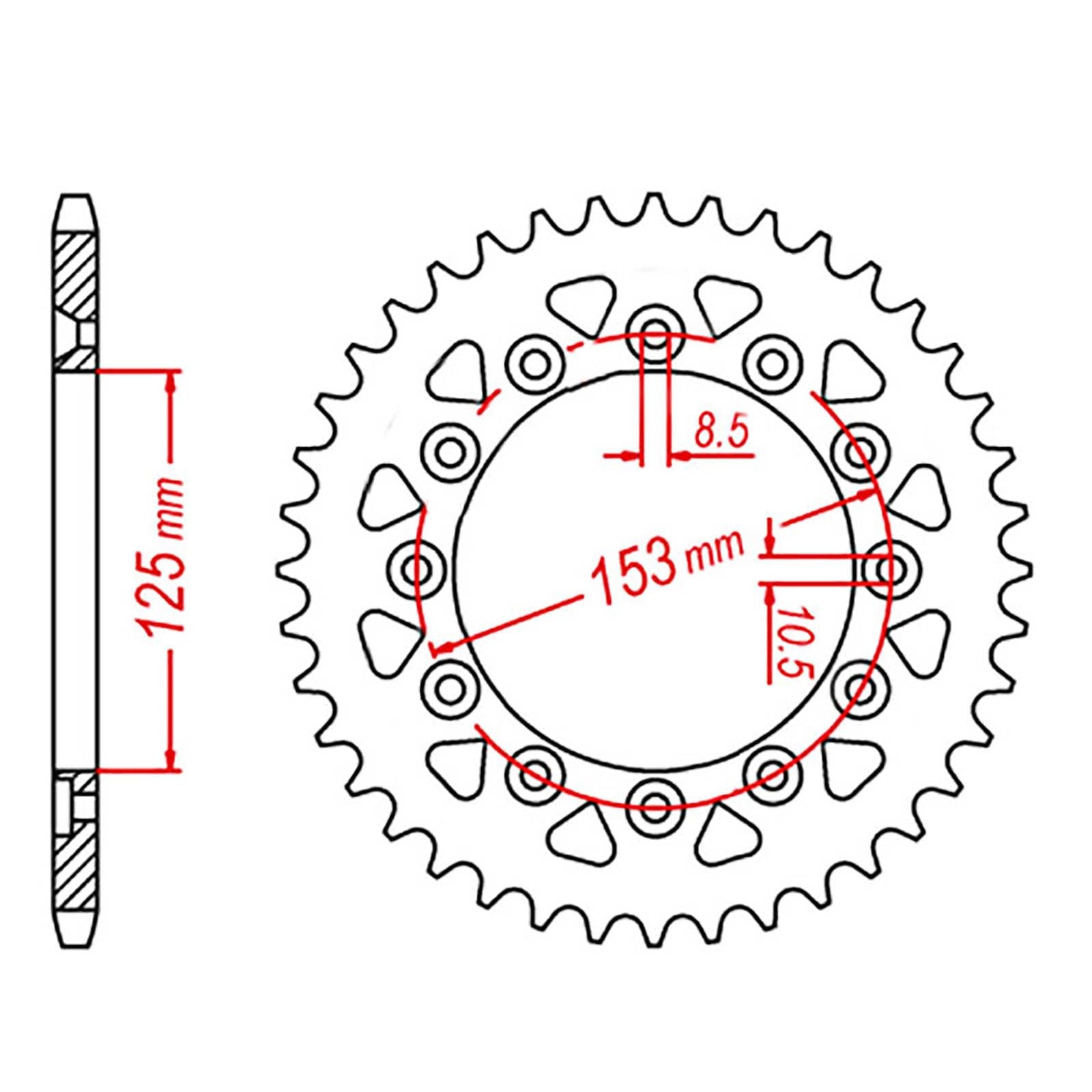 New MTX 210/301 Steel Sprocket - Rear #520 (55T) #SPR430755