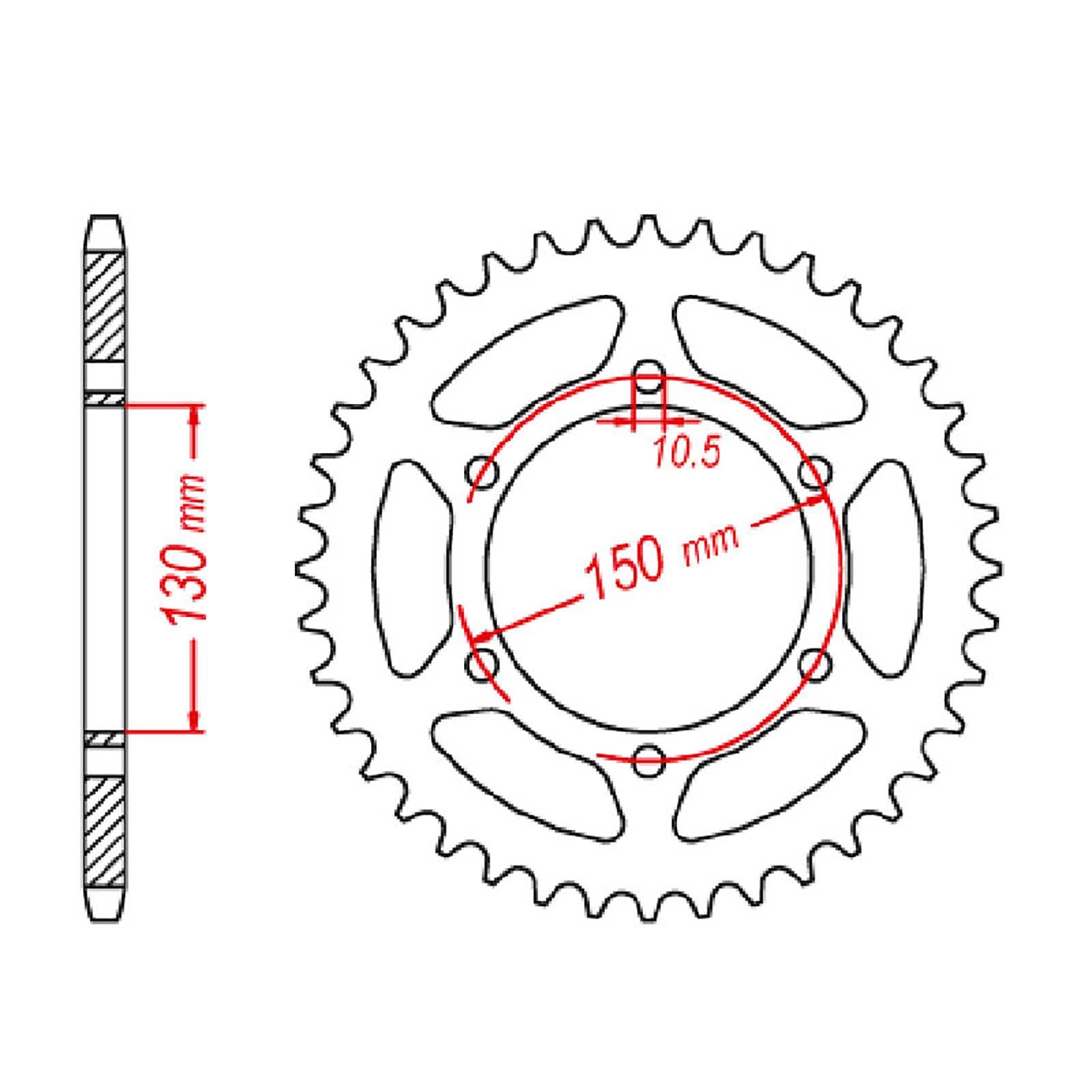 New MTX 305 Steel Sprocket - Rear #520 (45T) #SPR430945