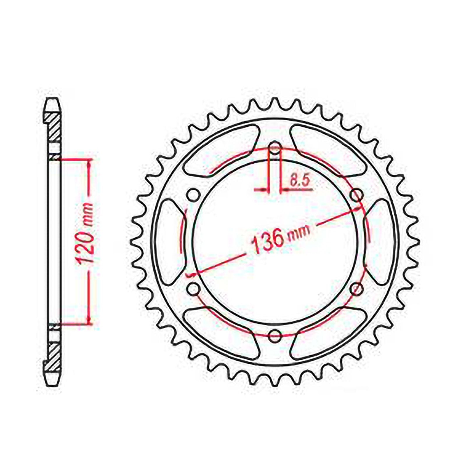 New MTX 1847 Steel Sprocket - Rear #428 (48T) #SPR432448