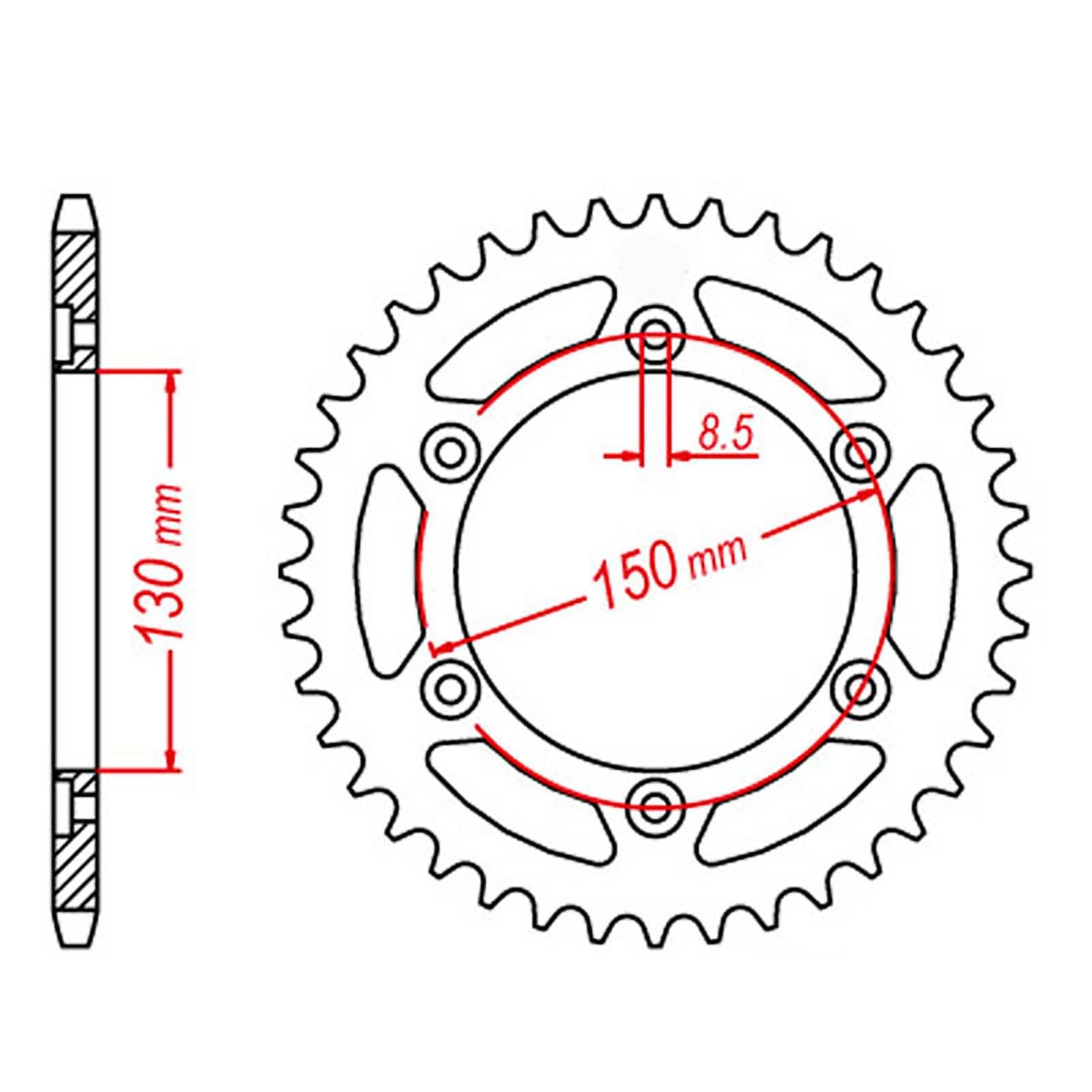 New MTX 1244 Steel Sprocket - Rear #428 (54T) #SPR432554