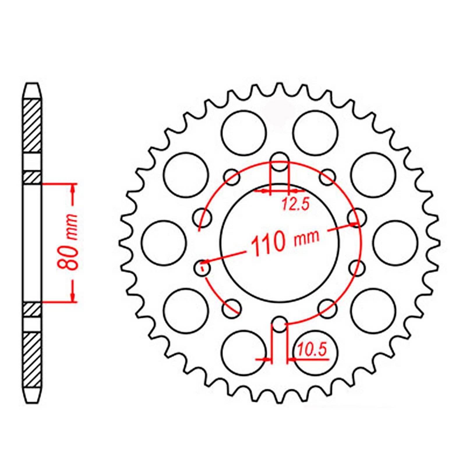 New MTX 1332 Steel Sprocket - Rear #525 (40T) #SPR435040