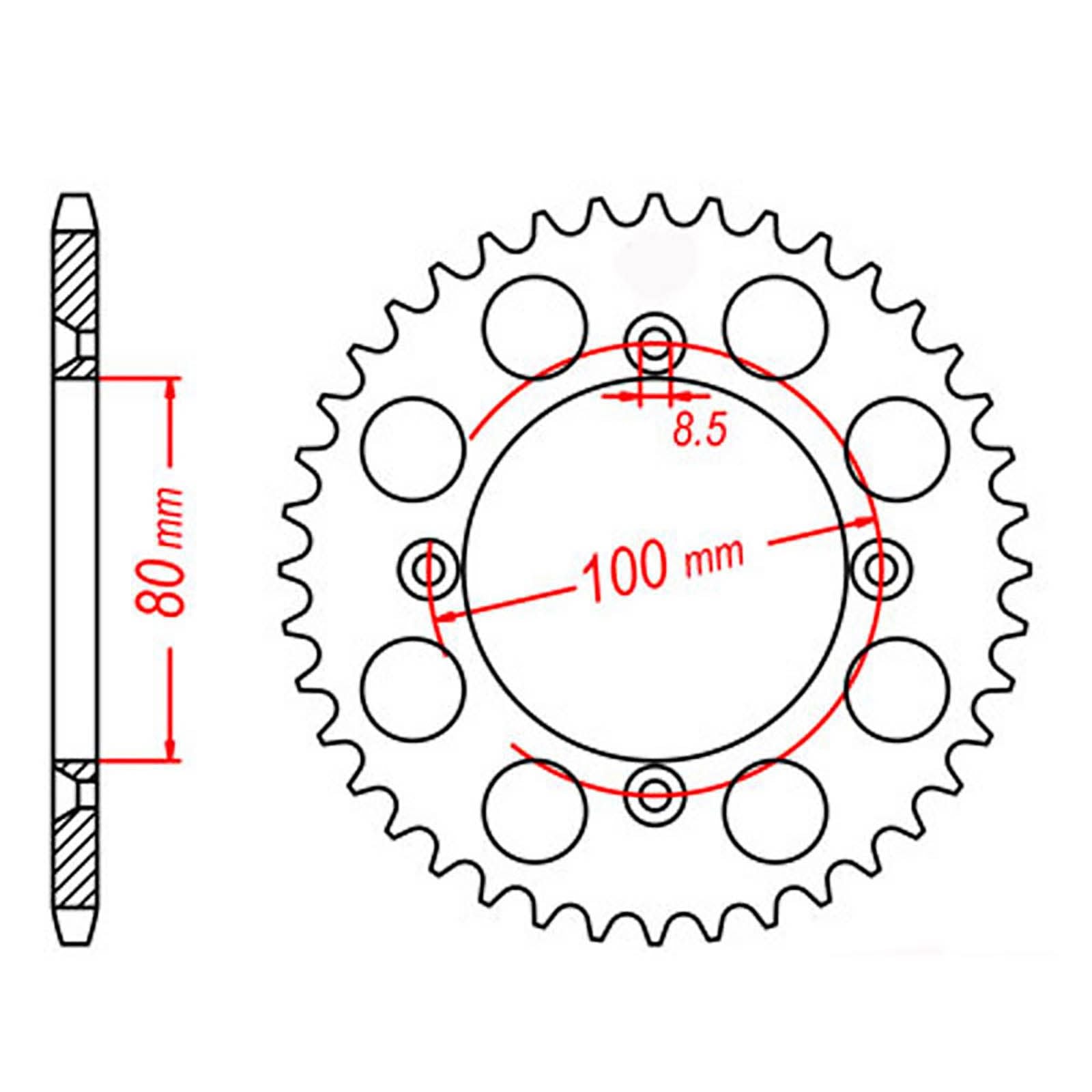 New MTX 1204 Steel Sprocket - Rear #428 (46T) #SPR435146