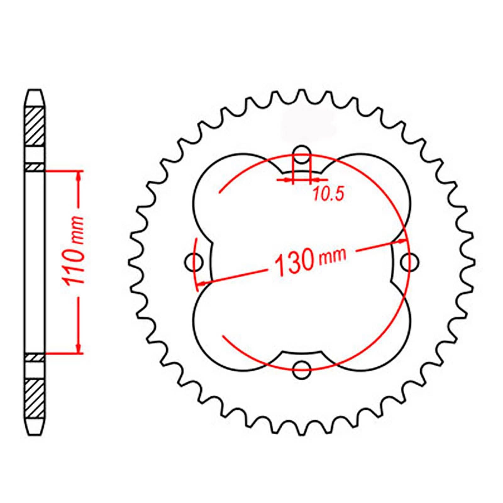 New MTX 1355 Steel Sprocket - Rear #428 (50T) #SPR435550