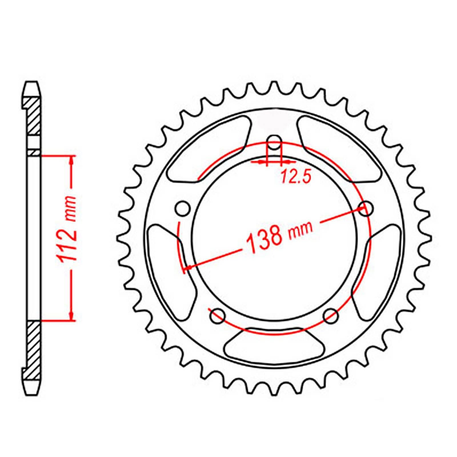 New MTX 1304 Steel Sprocket - Rear #525 (38T) #SPR435738