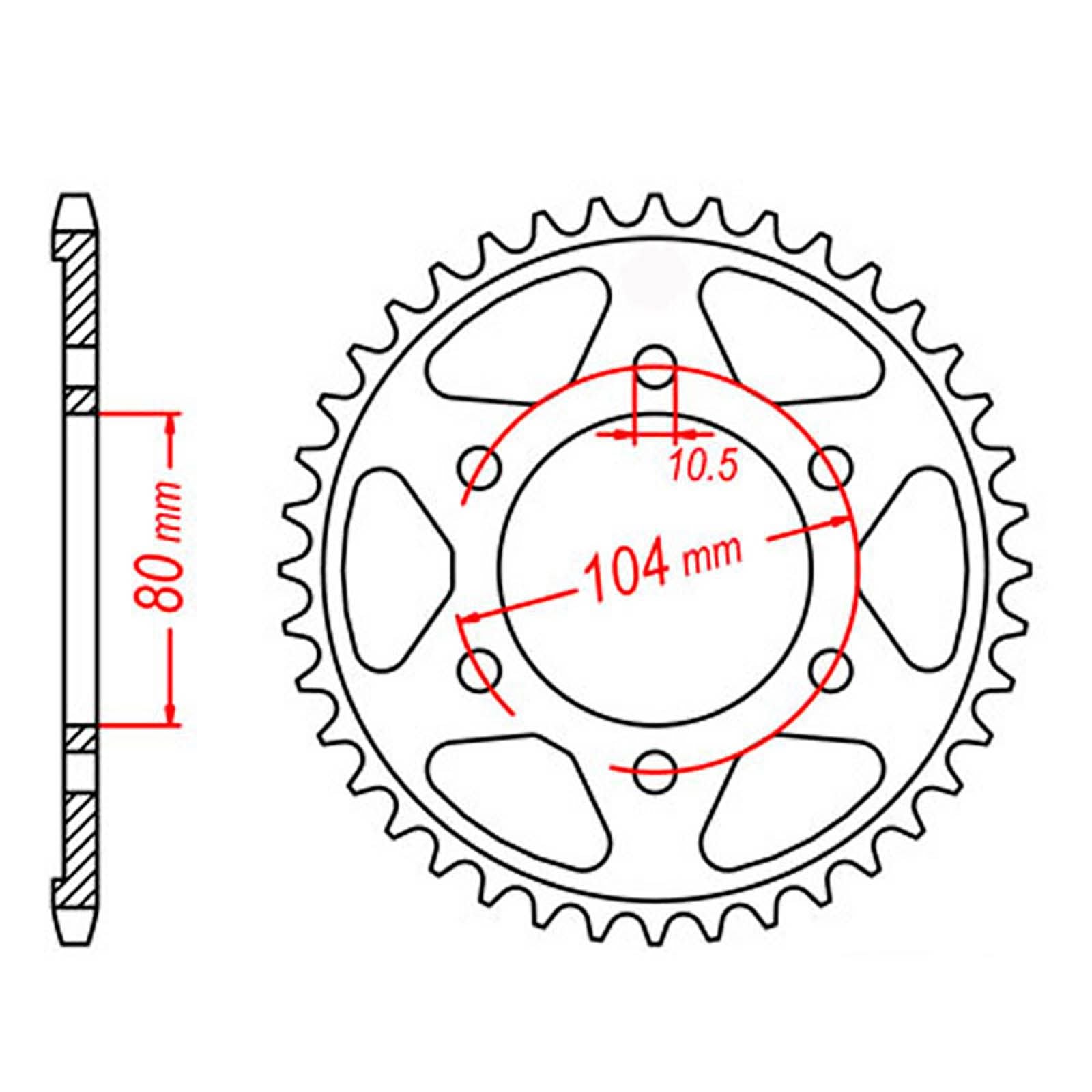 New MTX 1489 Steel Sprocket - Rear #525 (39T) #SPR435939