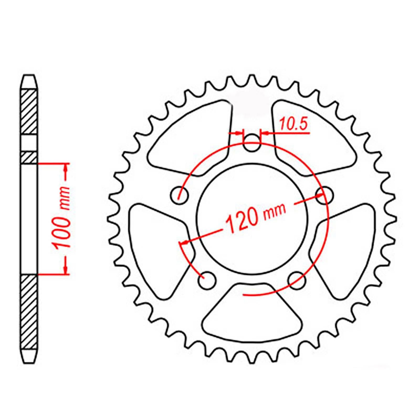 New MTX 703 Steel Sprocket - Rear #520 (44T) #SPR439644