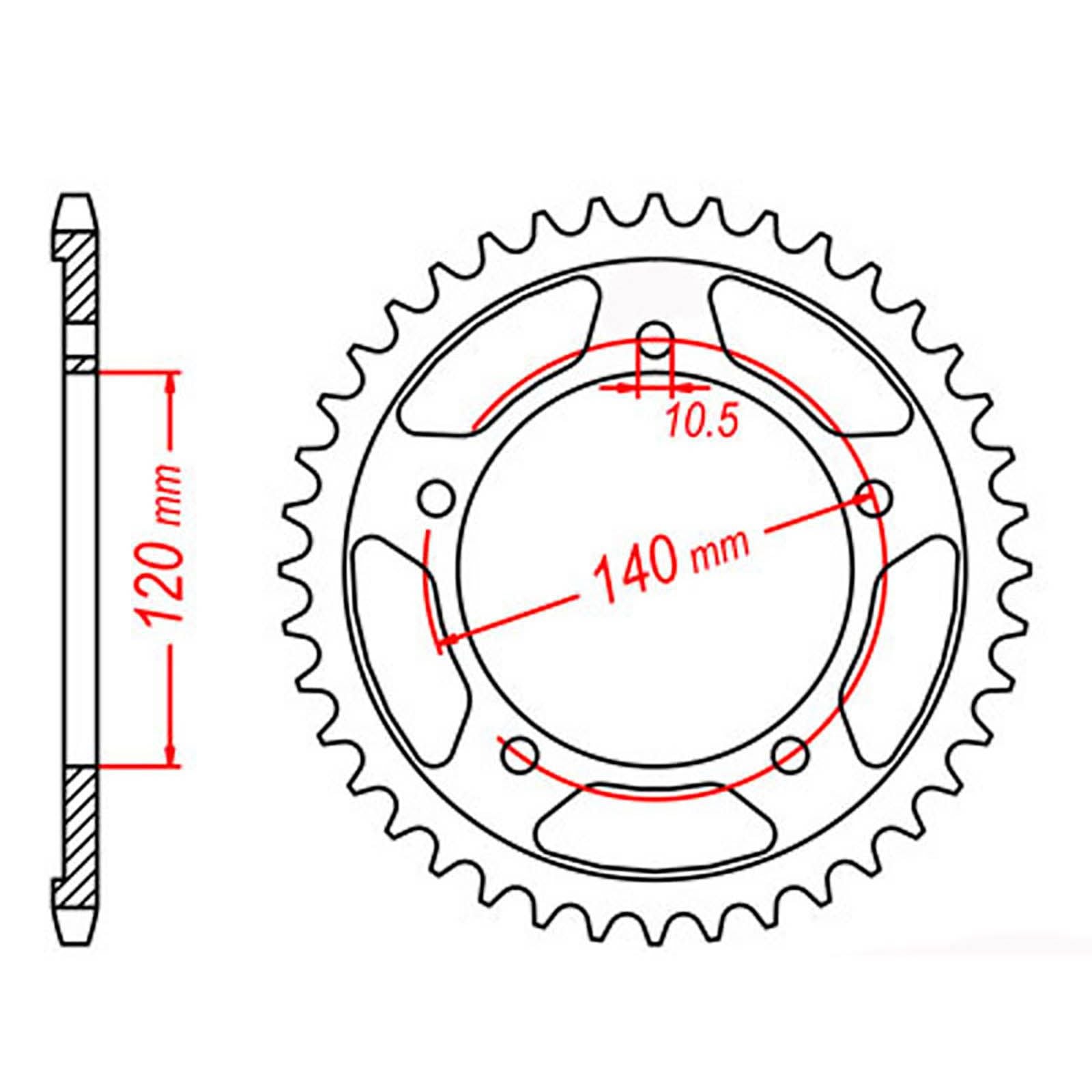 New MTX 1800 Steel Sprocket - Rear #530 (40T) #SPR440940