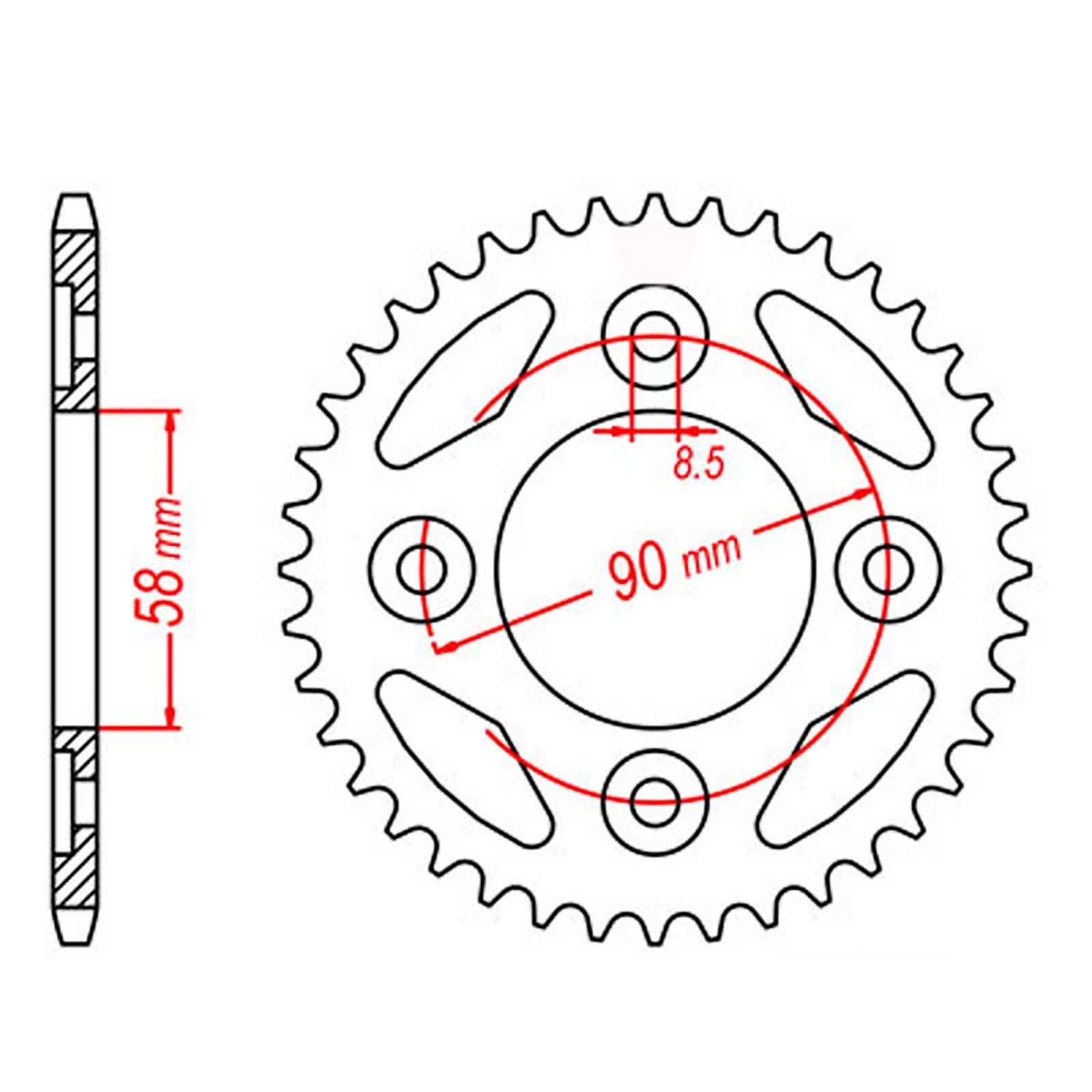 New MTX 212 Steel Sprocket - Rear #420 (34T) #SPR446234