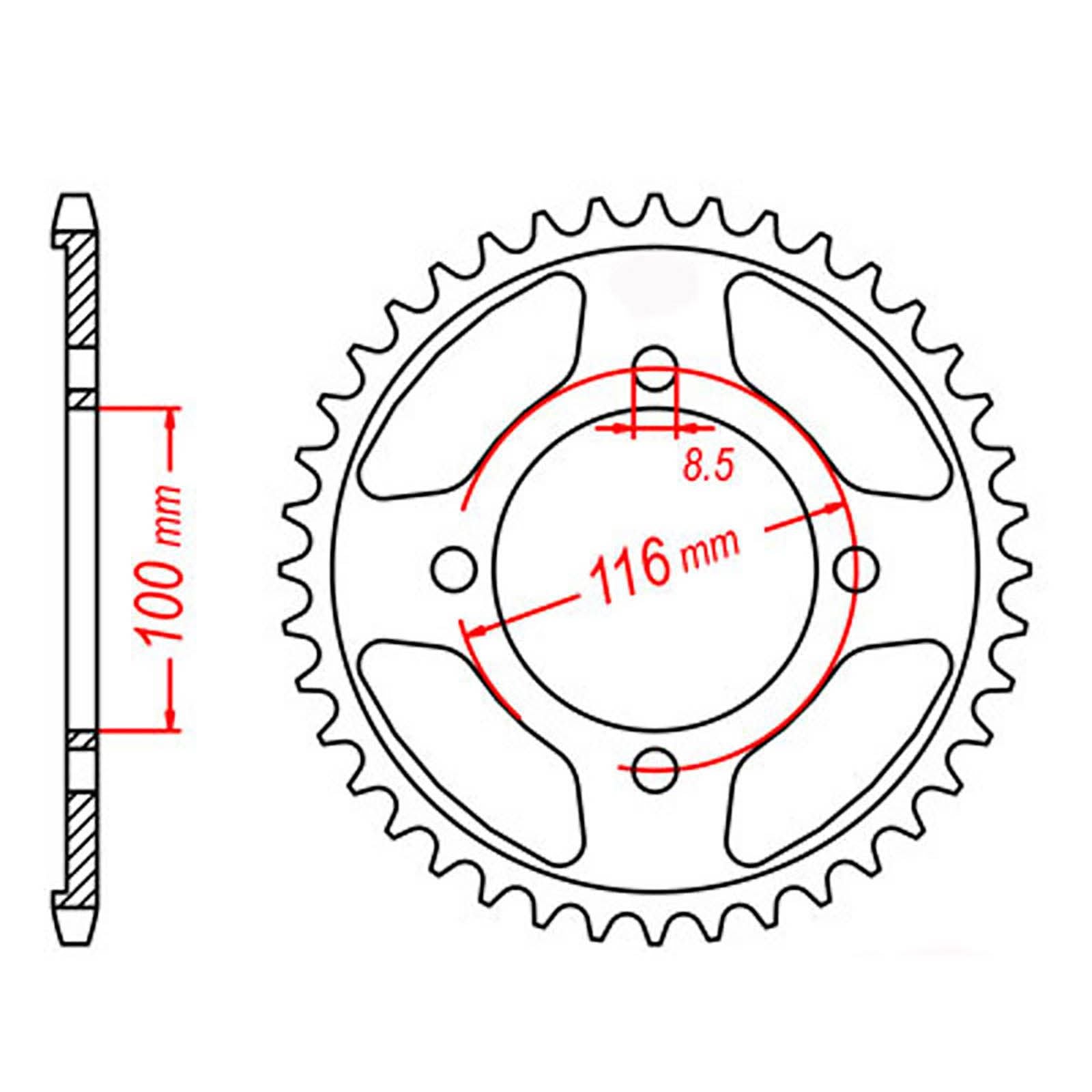 New MTX 462 Steel Sprocket - Rear #428 (50T) #SPR447650