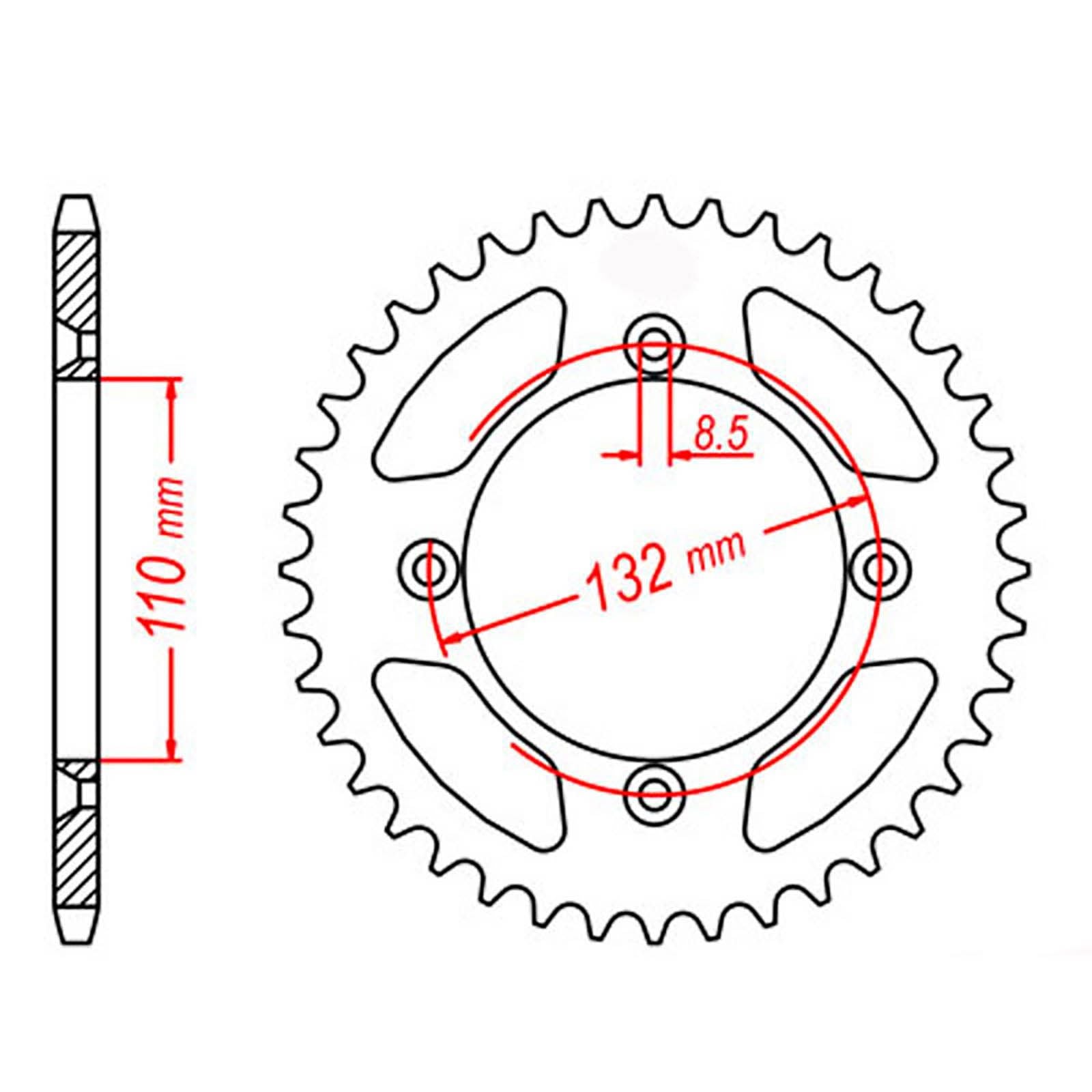 New MTX 895 Steel Sprocket - Rear #428 (46T) #SPR448646