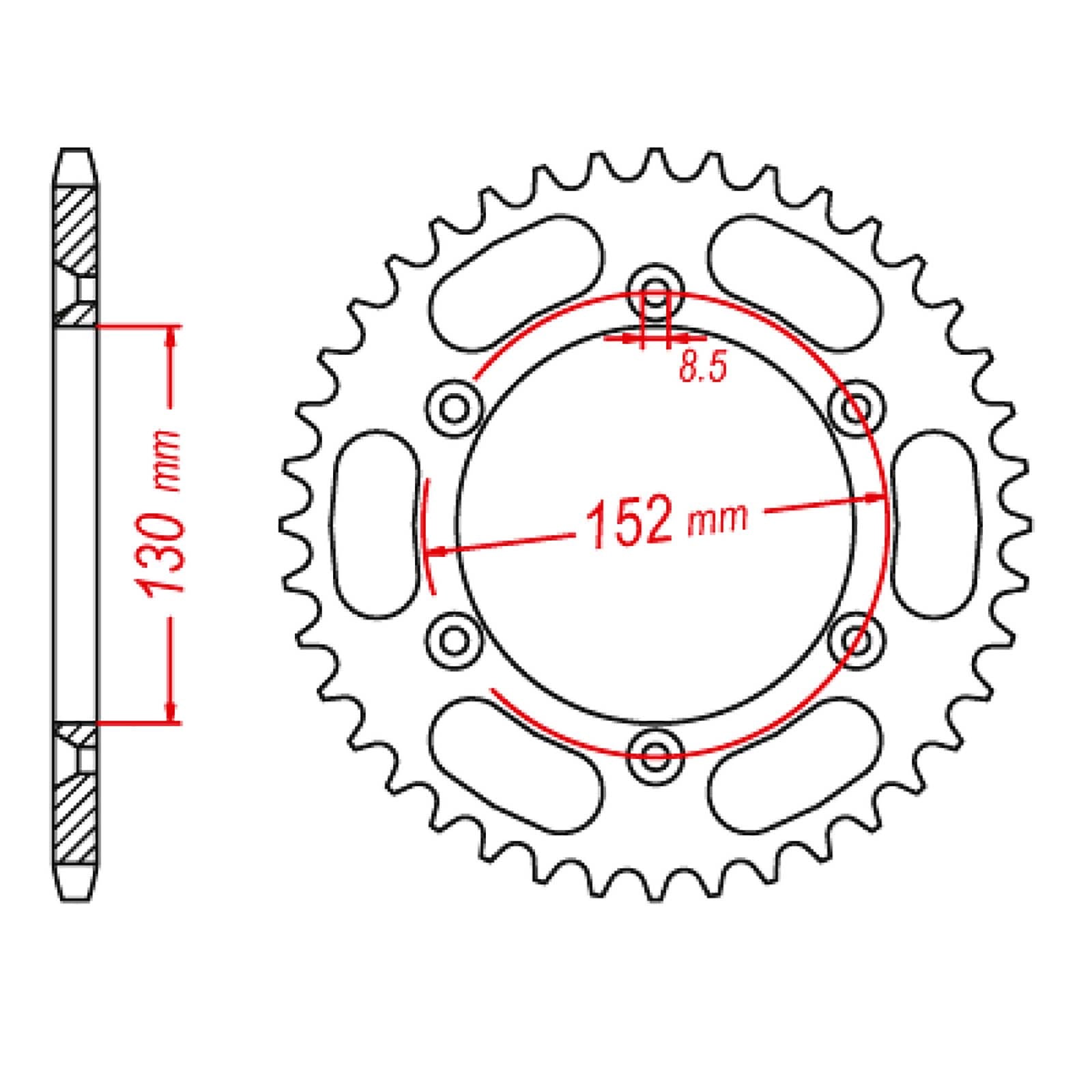 New MTX 008 Steel Sprocket - Rear #520 (48T) #SPR450048