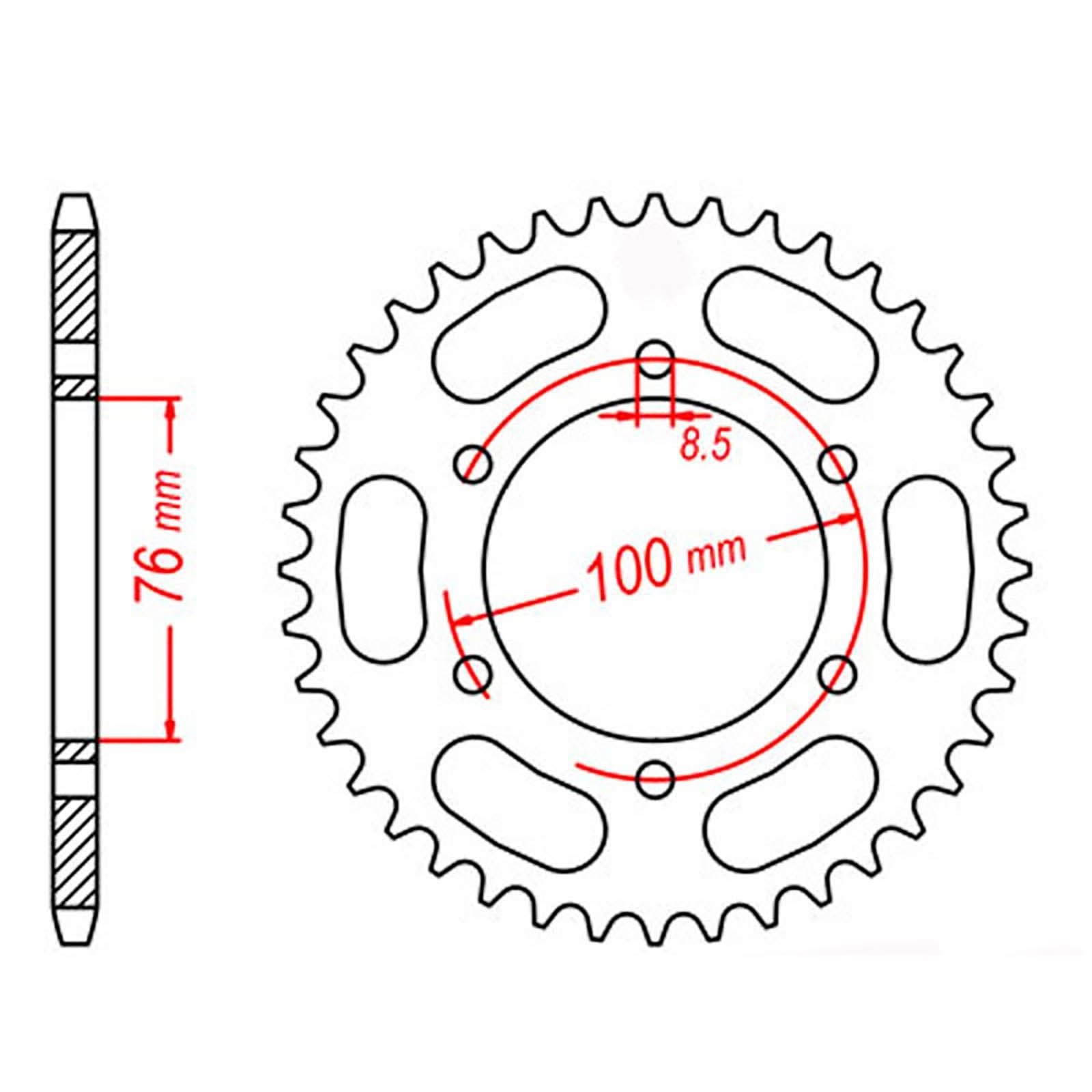 New MTX 1844 Steel Sprocket - Rear #428 (42T) #SPR451342