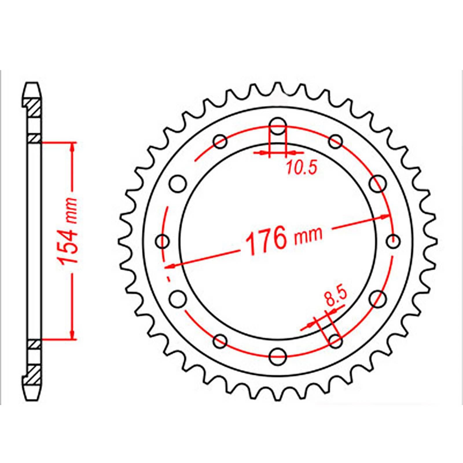 New MTX 1340 Steel Sprocket - Rear #530 (43T) #SPR456243