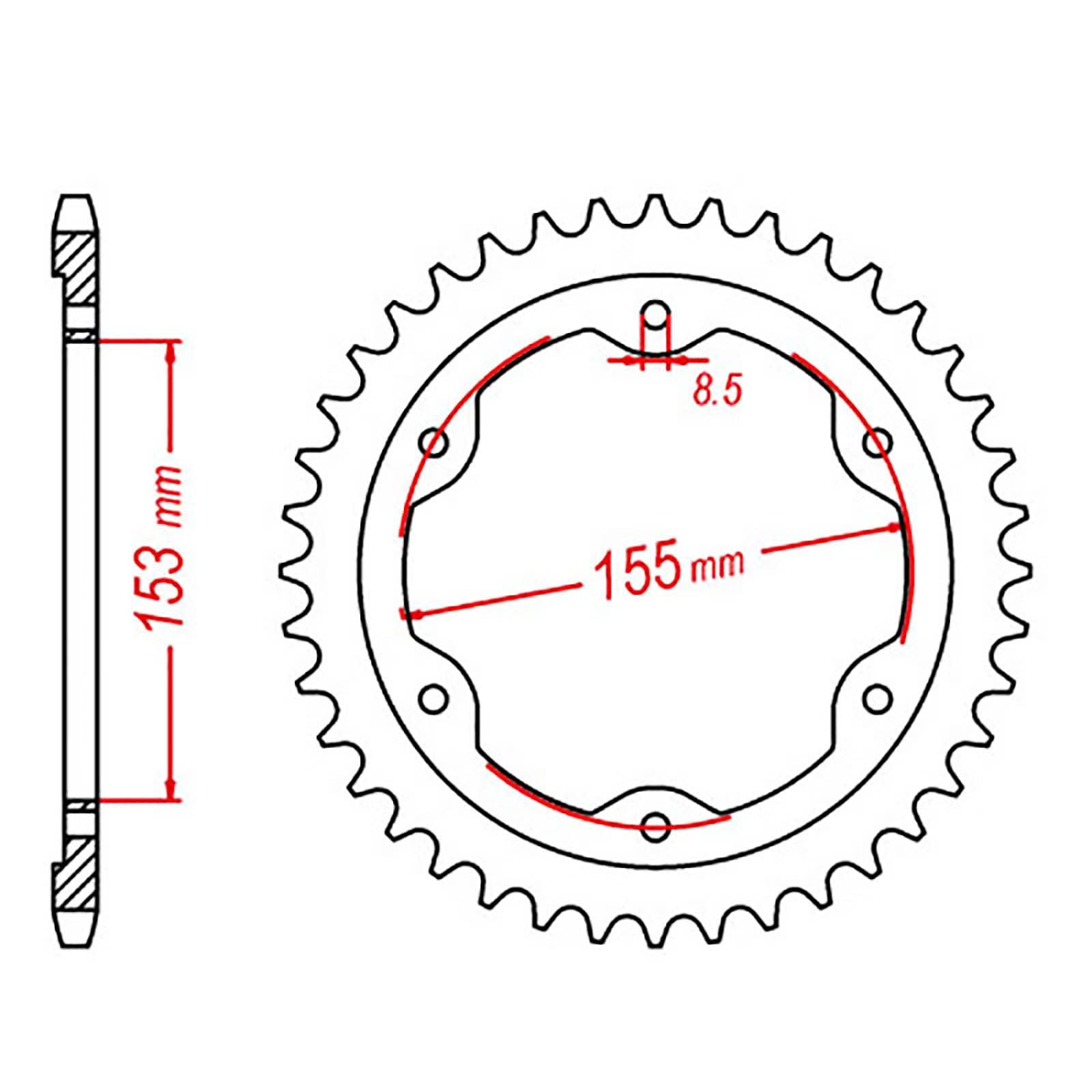 New MTX 893 Steel Sprocket - Rear #525 (38T) #SPR464238