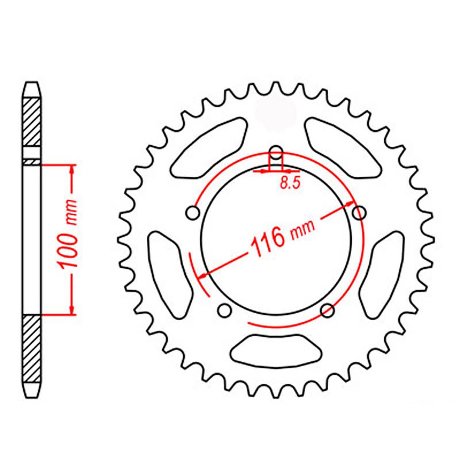 New MTX 464 Steel Sprocket - Rear #420 (44T) #SPR46444