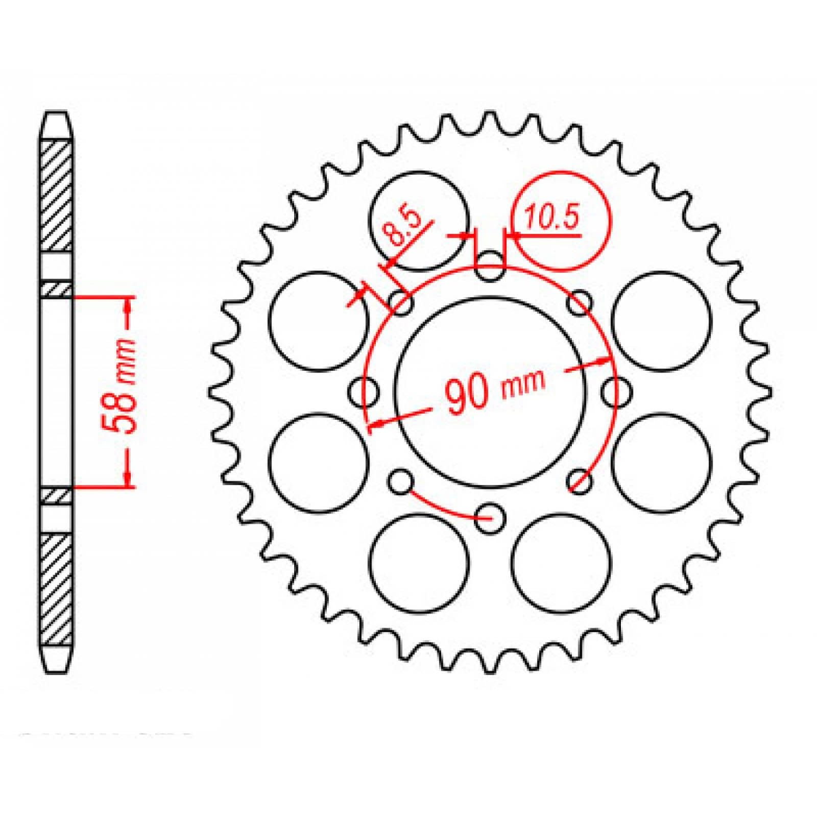 New MTX 273 Steel Sprocket - Rear #520 (45T) #SPR466845