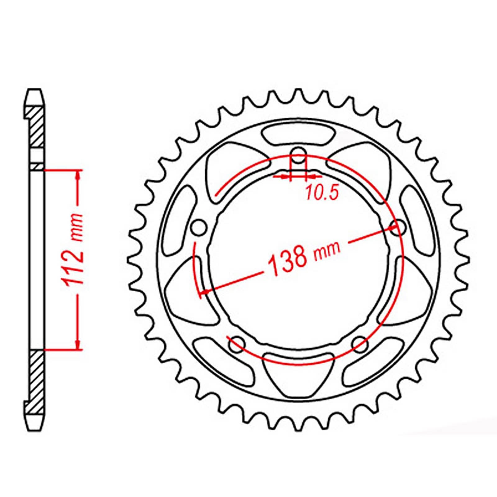New MTX 1877 Steel Sprocket - Rear #525 (41T) #SPR468441 | Australian Moto Spares