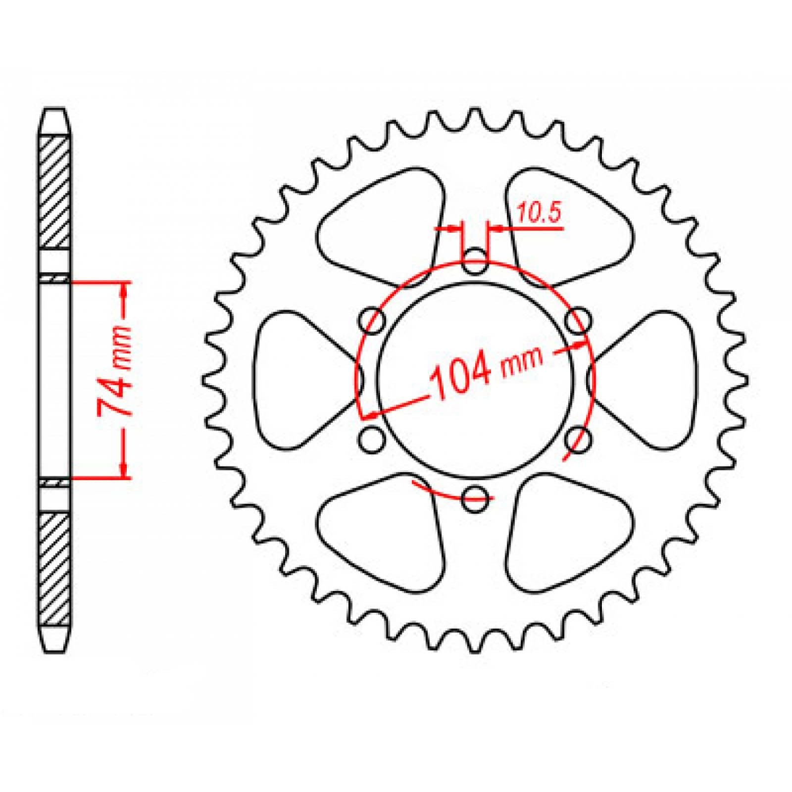 New MTX 481 Steel Sprocket - Rear #530 (42T) #SPR48142