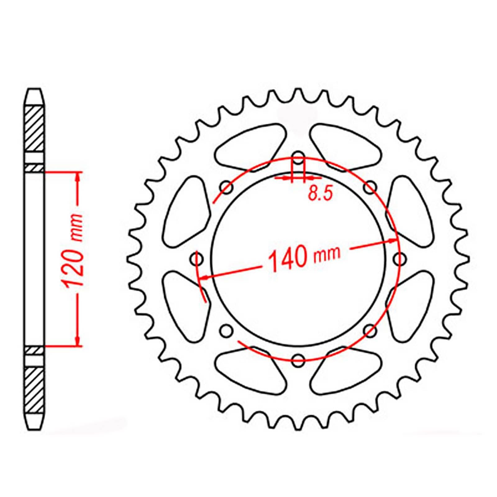 New MTX 487 Steel Sprocket - Rear #520 (42T) #SPR49142