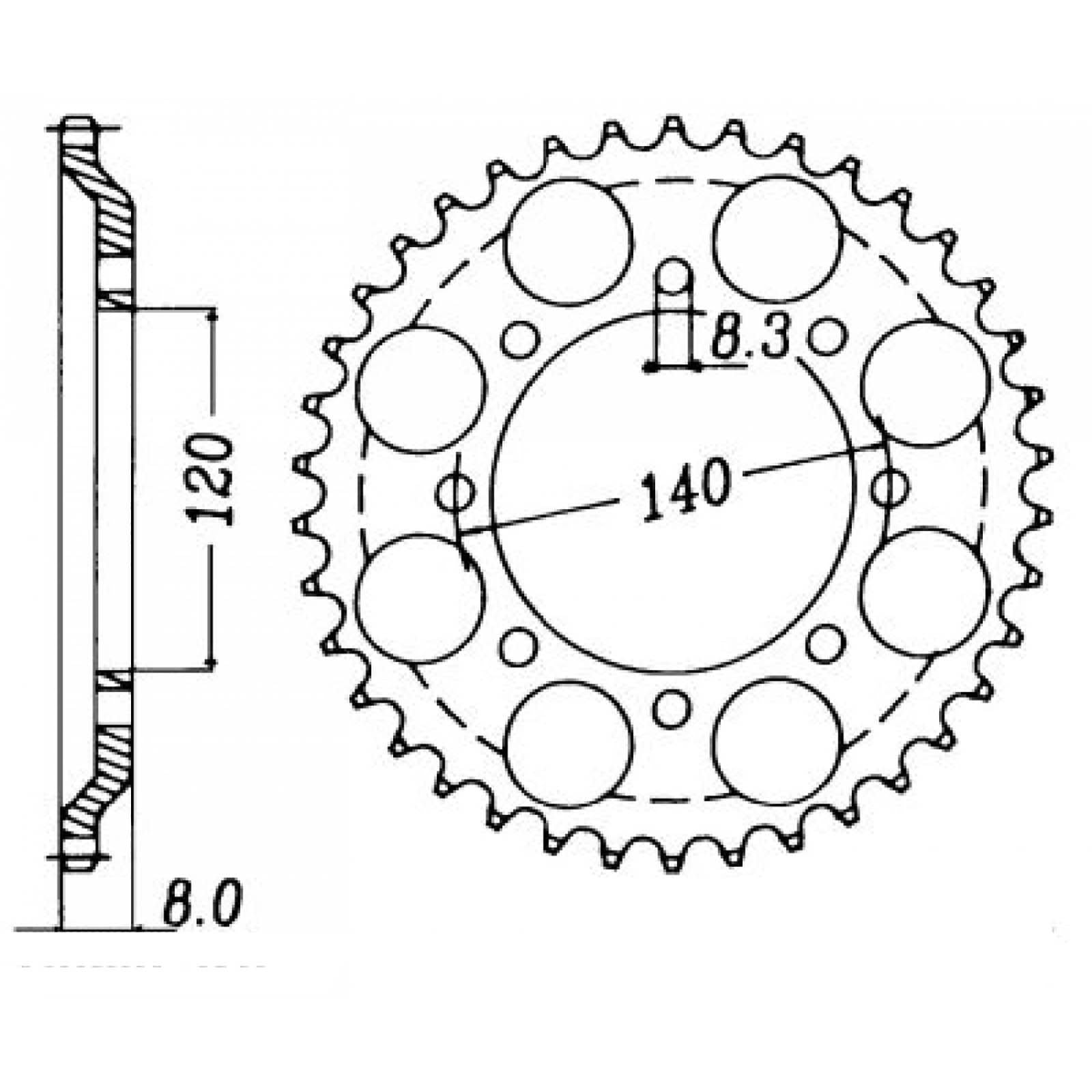 New MTX 477 Steel Sprocket - Rear #520 (43T) #SPR50643