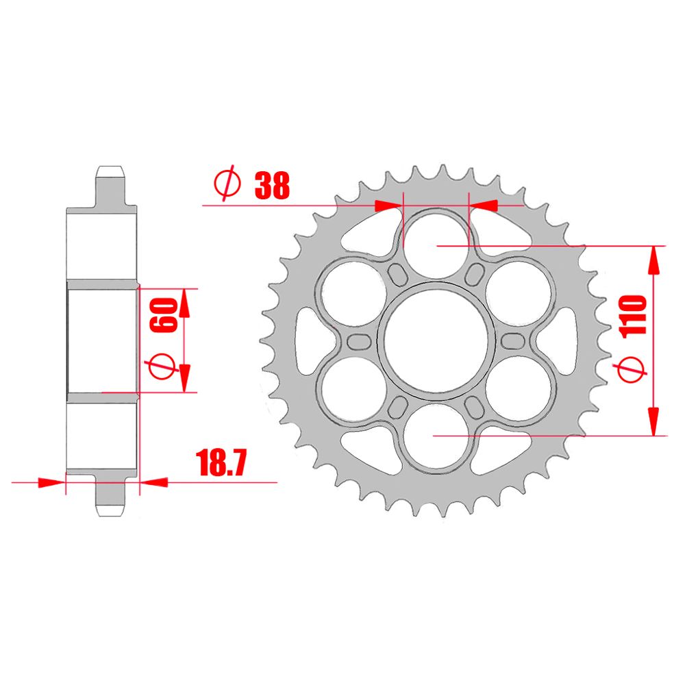 New MTX 50901 Steel Sprocket - Rear #525 (39T) #SPR5090139