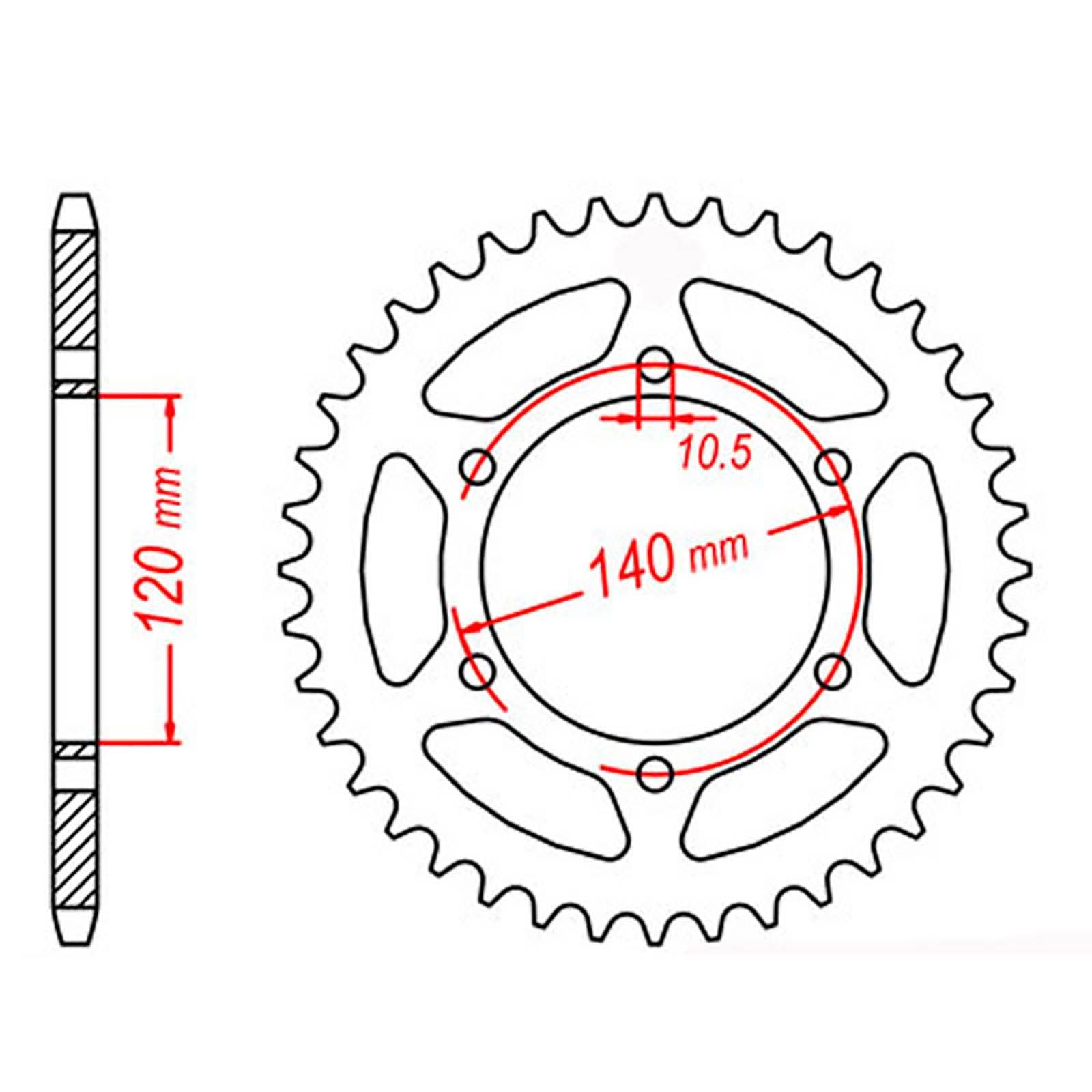 New MTX 498 Steel Sprocket - Rear #525 (38T) #SPR530138