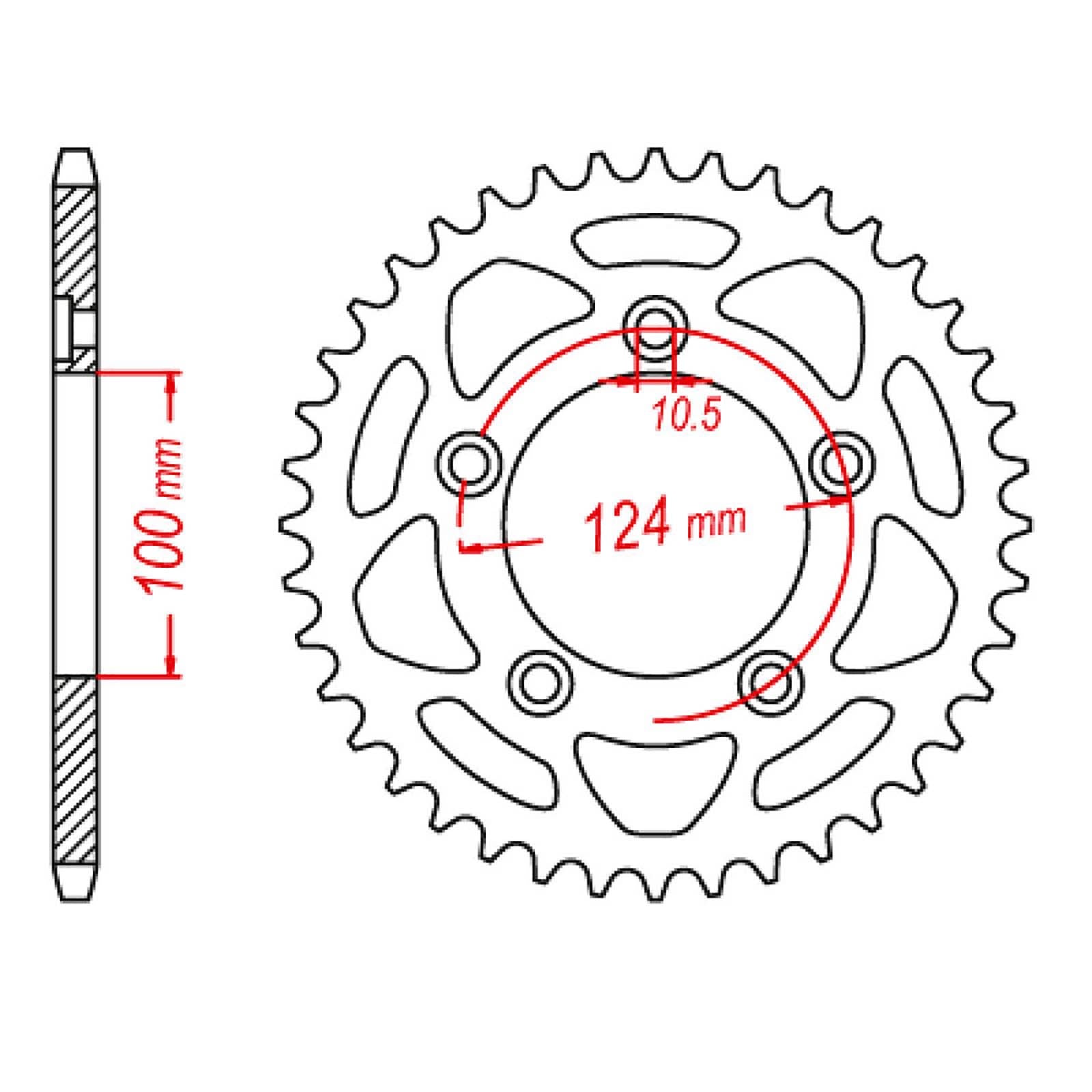 New MTX 746 Steel Sprocket - Rear #520 (44T) #SPR74644