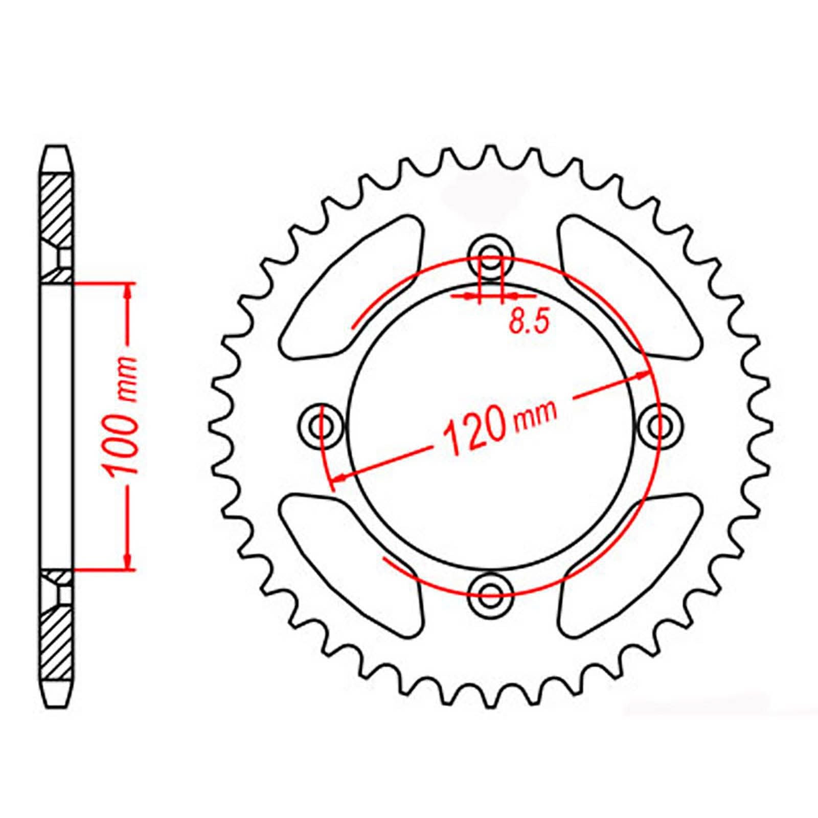 New MTX 798 Steel Sprocket - Rear #428 (44T) #SPR79844