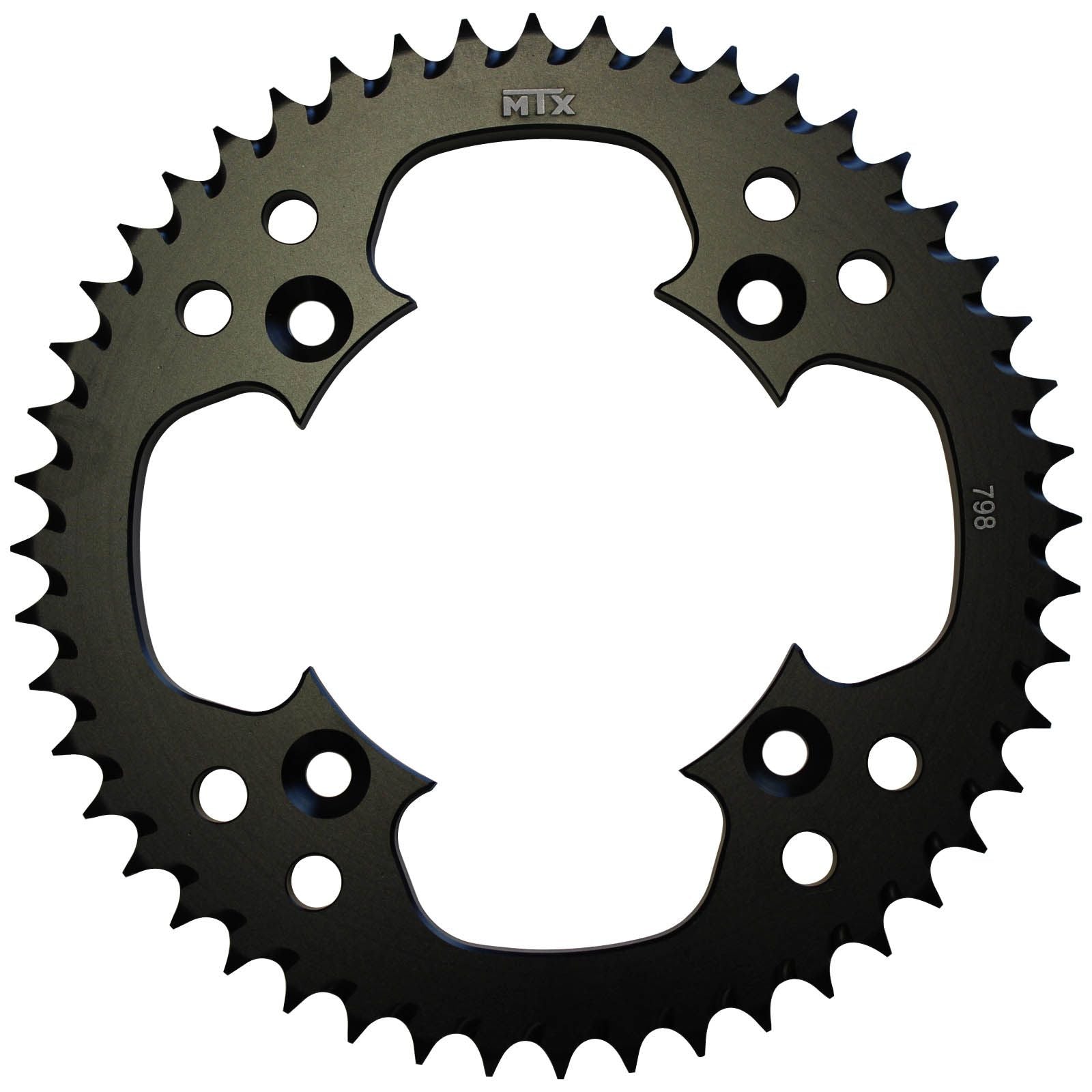 New MTX 798 Zero Aluminium Rear Sprocket #428 - Black (48T) #SPR79848ZBLK