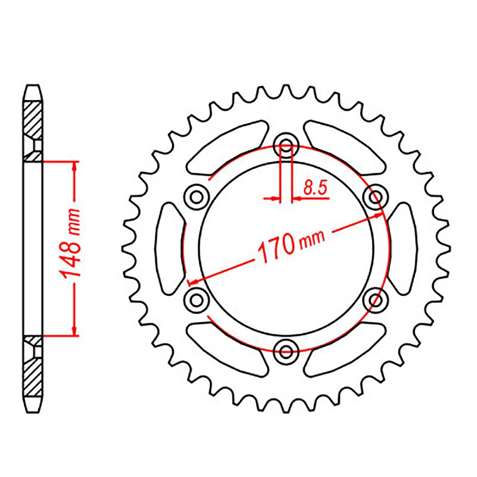 New MTX 828 Steel Sprocket - Rear #520 (42T) #SPR80442