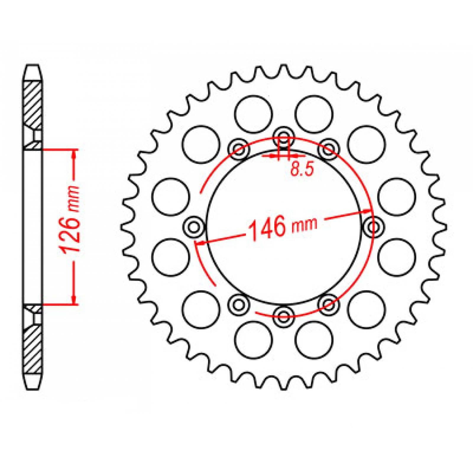 New MTX 805 Steel Sprocket - Rear #428 (50T) #SPR80550