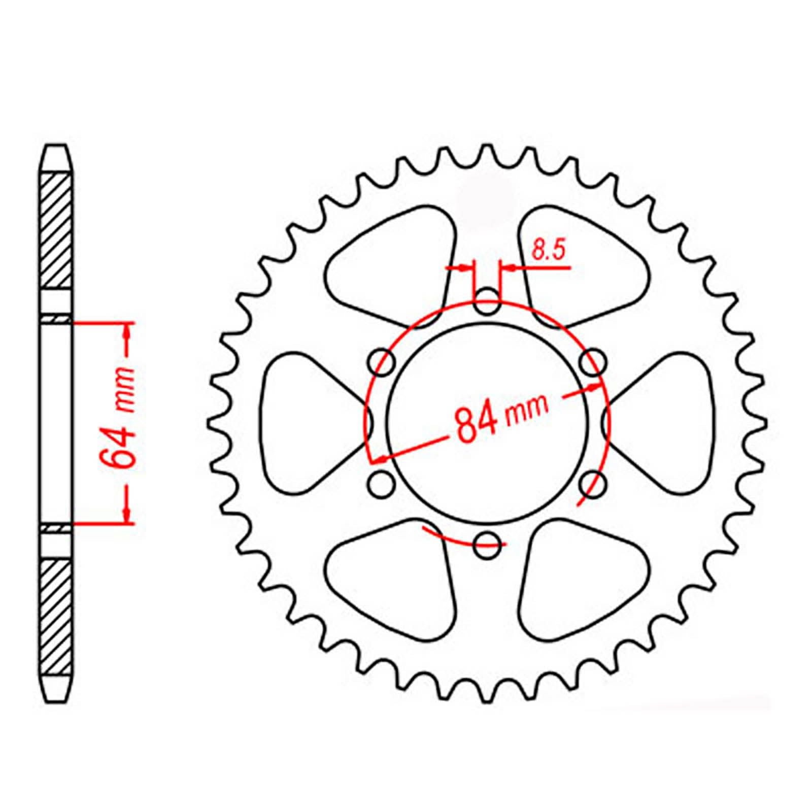 New MTX 809 Steel Sprocket - Rear #428 (44T) #SPR80944