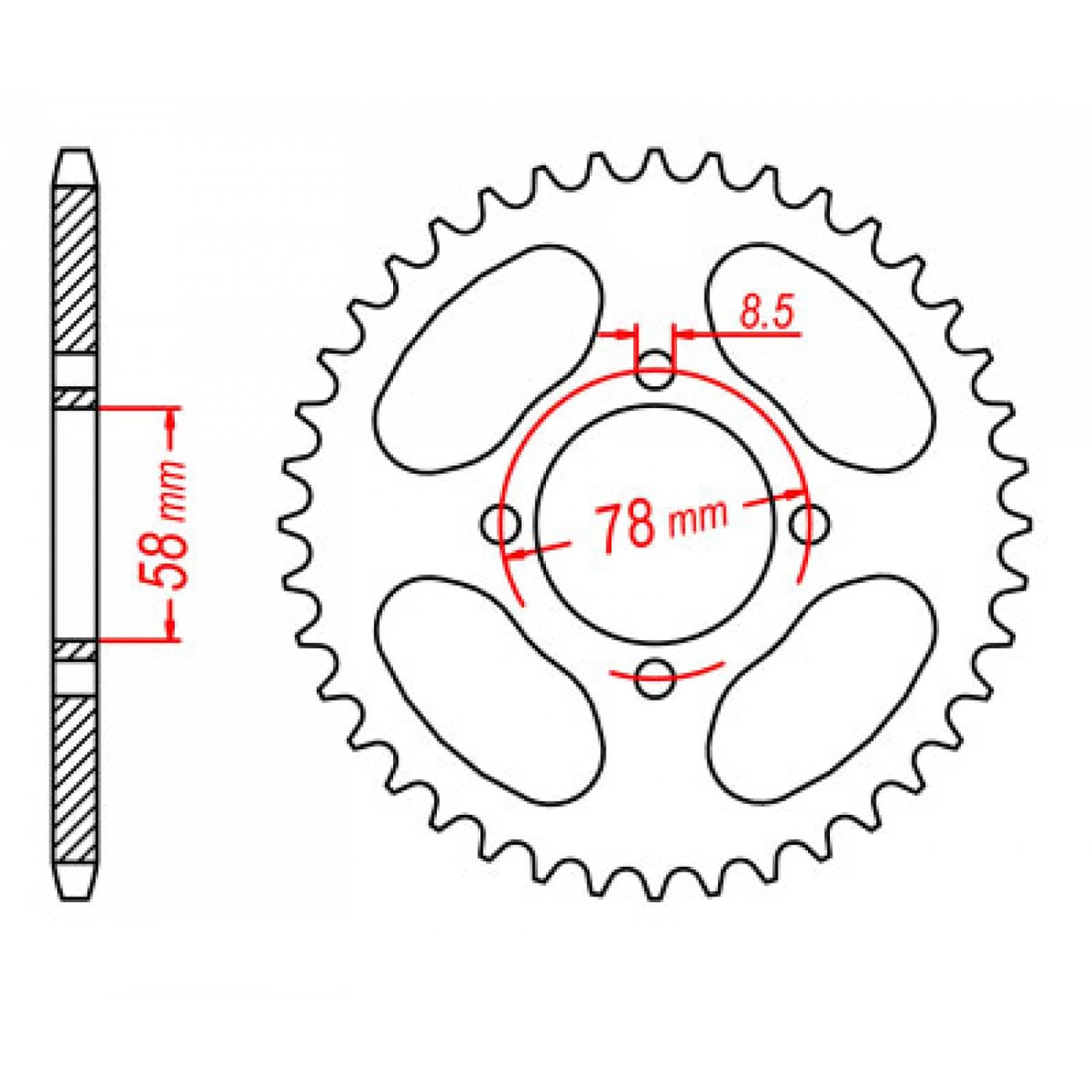 New MTX 810 Steel Sprocket - Rear #428 (43T) #SPR81043