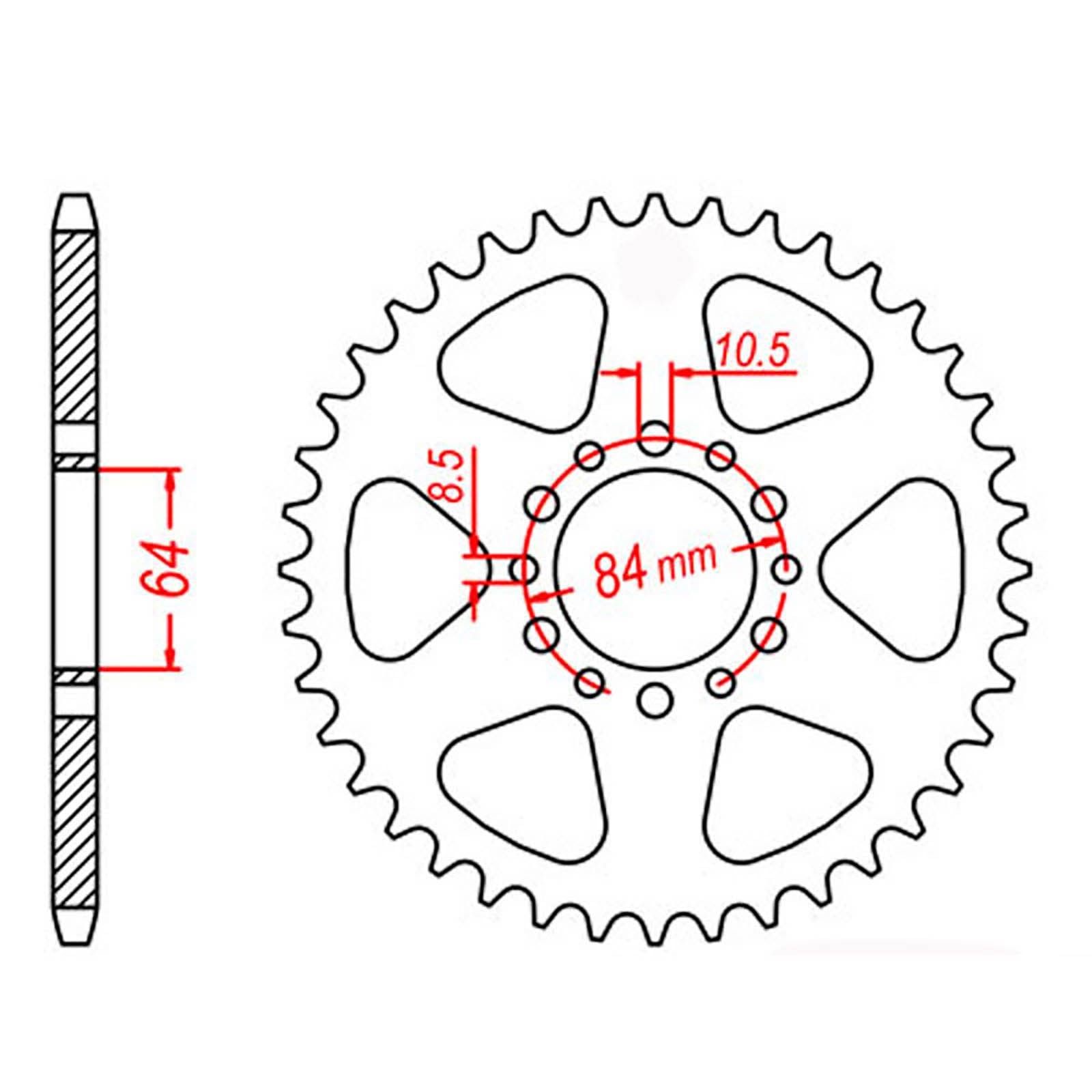 New MTX 811 Steel Sprocket - Rear #520 (45T) #SPR81145