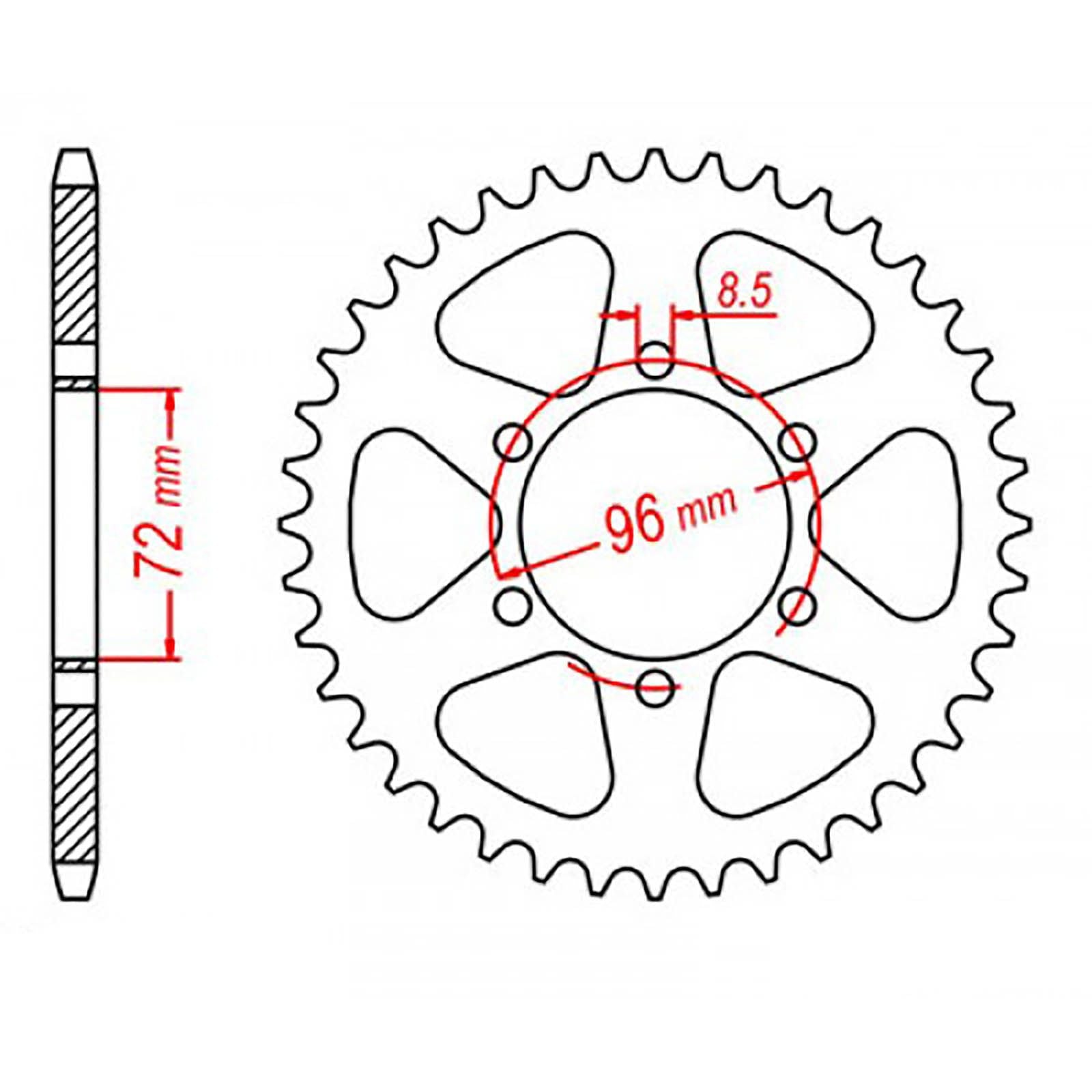 New MTX SPROCKET REAR 813 42T #525 11-301-42