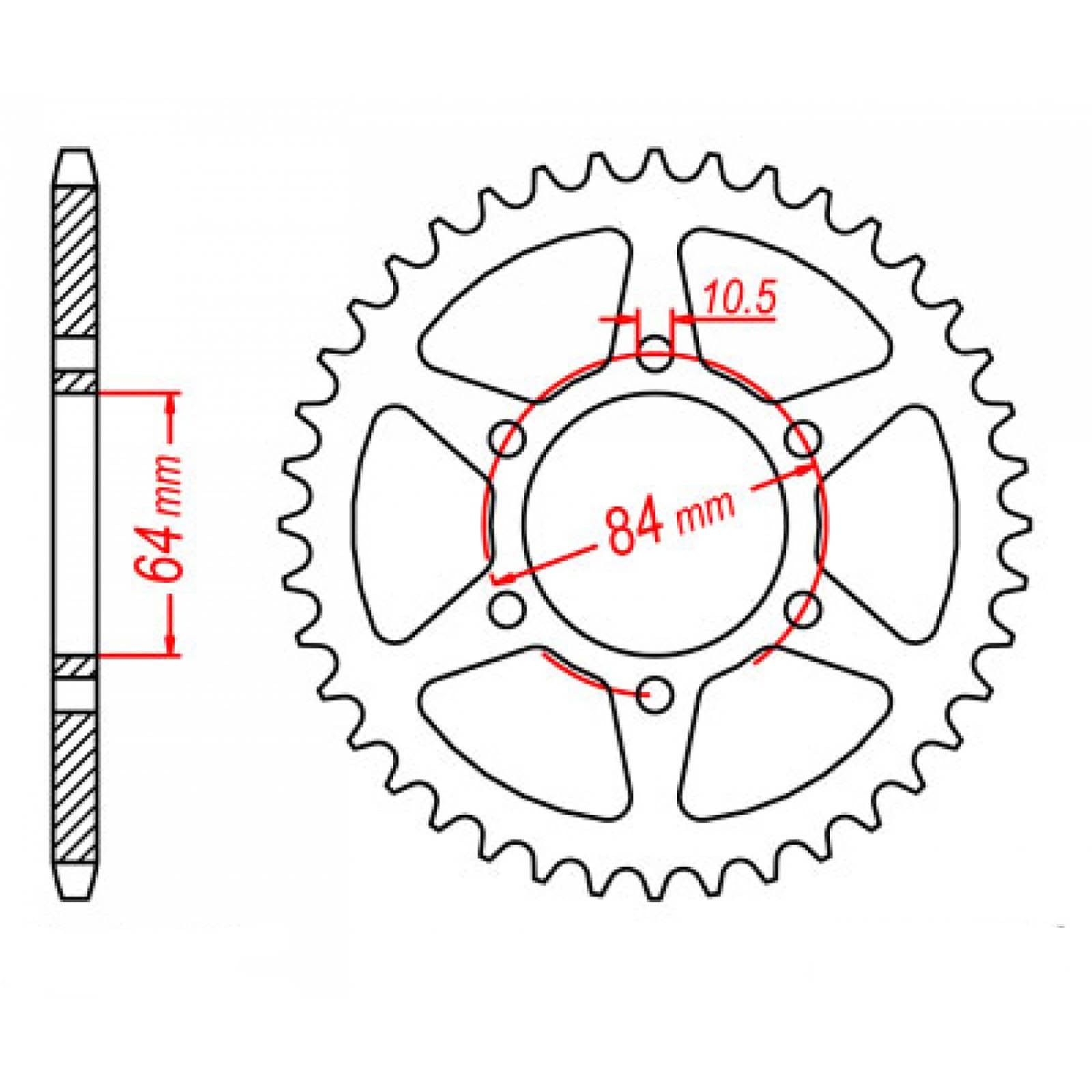 New MTX 814 Steel Sprocket - Rear #530 (43T) #SPR81443